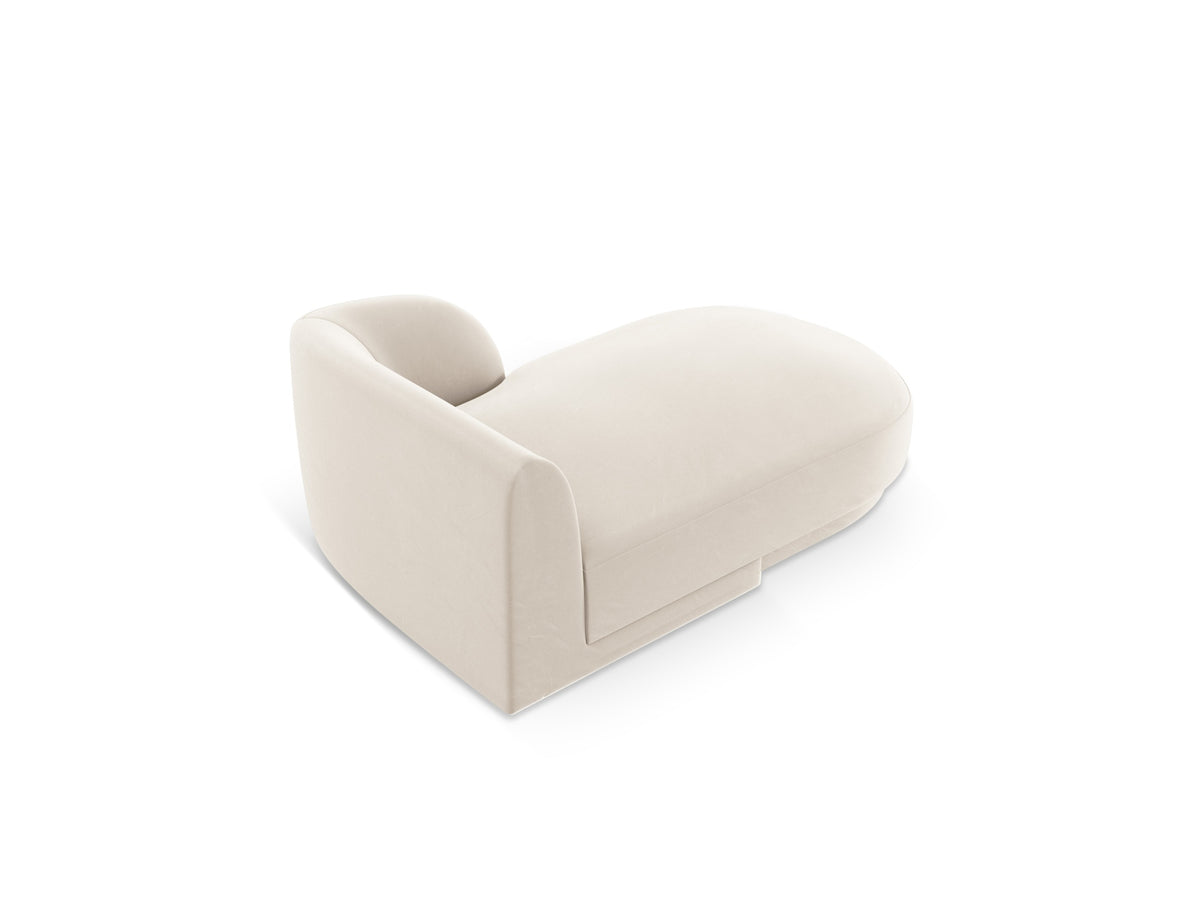 Miley Velour Sofa Chaise Lounge rechts 2 Sitzer in Light Beige-Bluvel präsentiert im Onlineshop von KAQTU Design AG. L-Sofa rechts ist von Micadoni