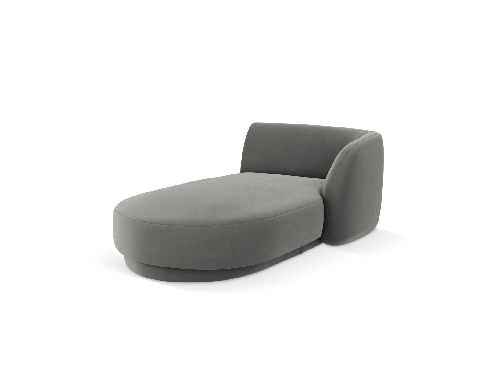 Miley Velour Sofa Chaise Lounge rechts 2 Sitzer in Light Grey präsentiert im Onlineshop von KAQTU Design AG. L-Sofa rechts ist von Micadoni
