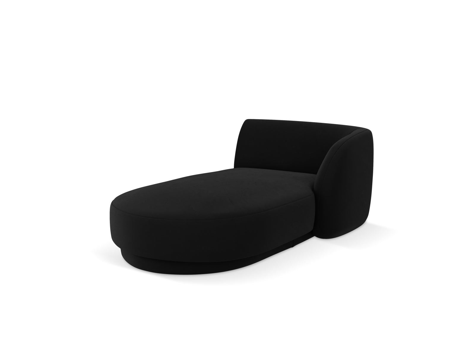 Miley Velour Sofa Chaise Lounge rechts 2 Sitzer in Black präsentiert im Onlineshop von KAQTU Design AG. L-Sofa rechts ist von Micadoni