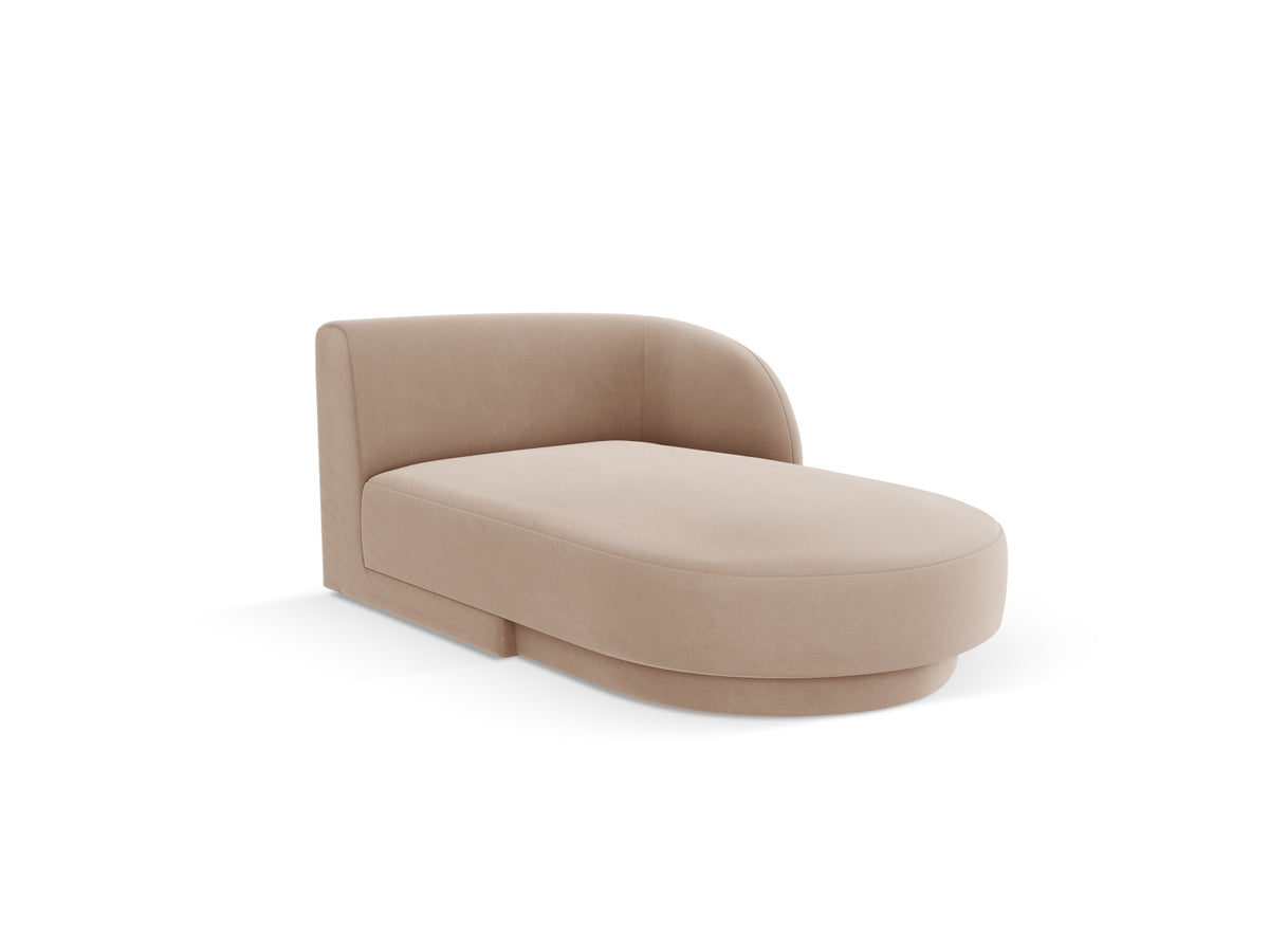 Miley Velour Sofa Chaise Lounge rechts 2 Sitzer in Cappuccino-Bluvel präsentiert im Onlineshop von KAQTU Design AG. L-Sofa rechts ist von Micadoni