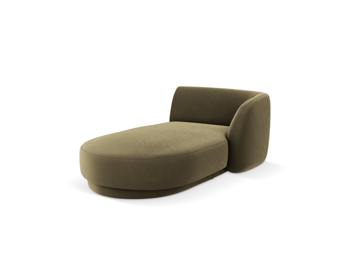 Miley Velour Sofa Chaise Lounge rechts 2 Sitzer in Green-Bluvel präsentiert im Onlineshop von KAQTU Design AG. L-Sofa rechts ist von Micadoni