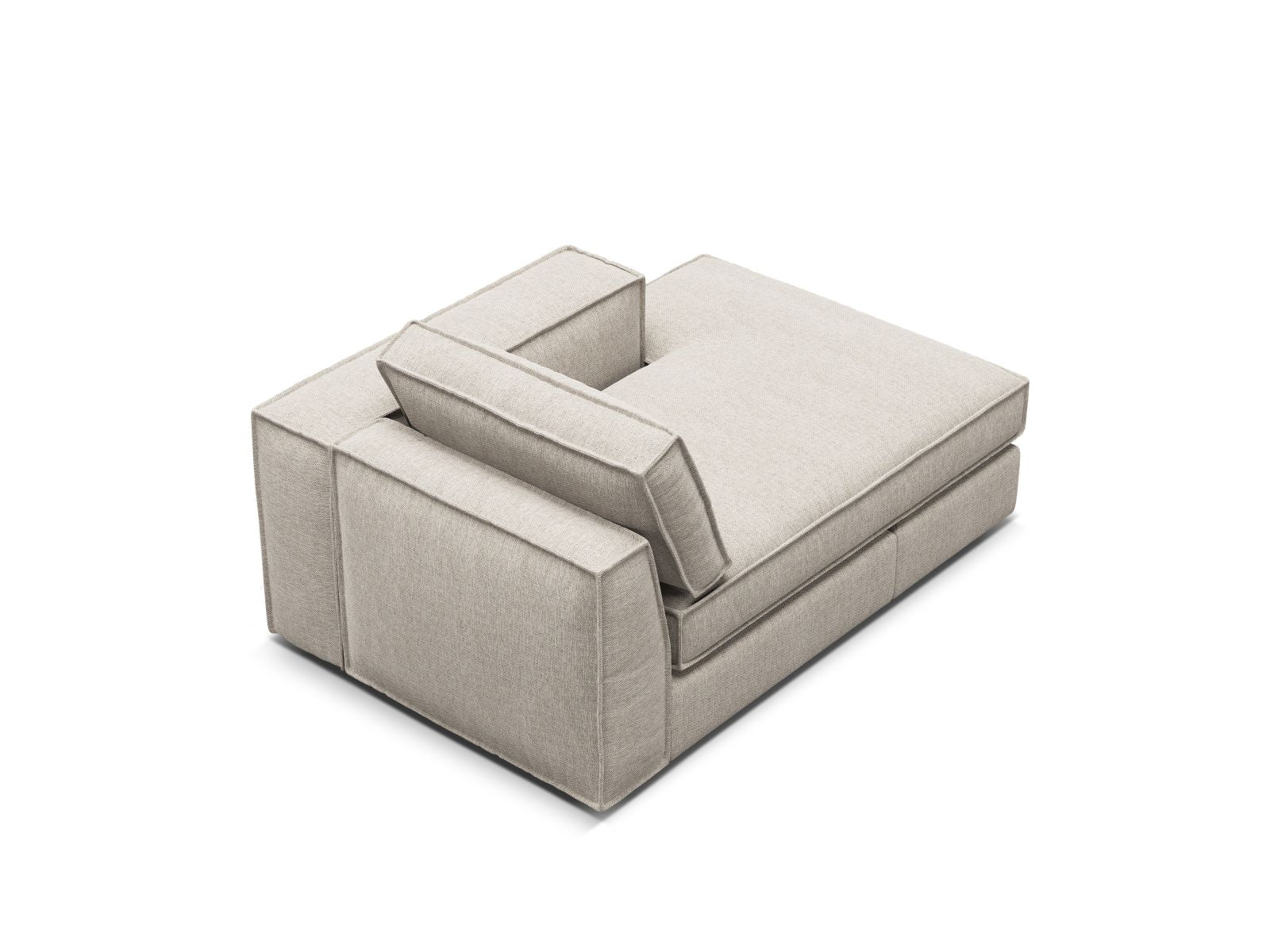 1-Sitzer Chaise Longue rechts Pola in Sand-Babel präsentiert im Onlineshop von KAQTU Design AG. Modulares Sofa ist von Micadoni