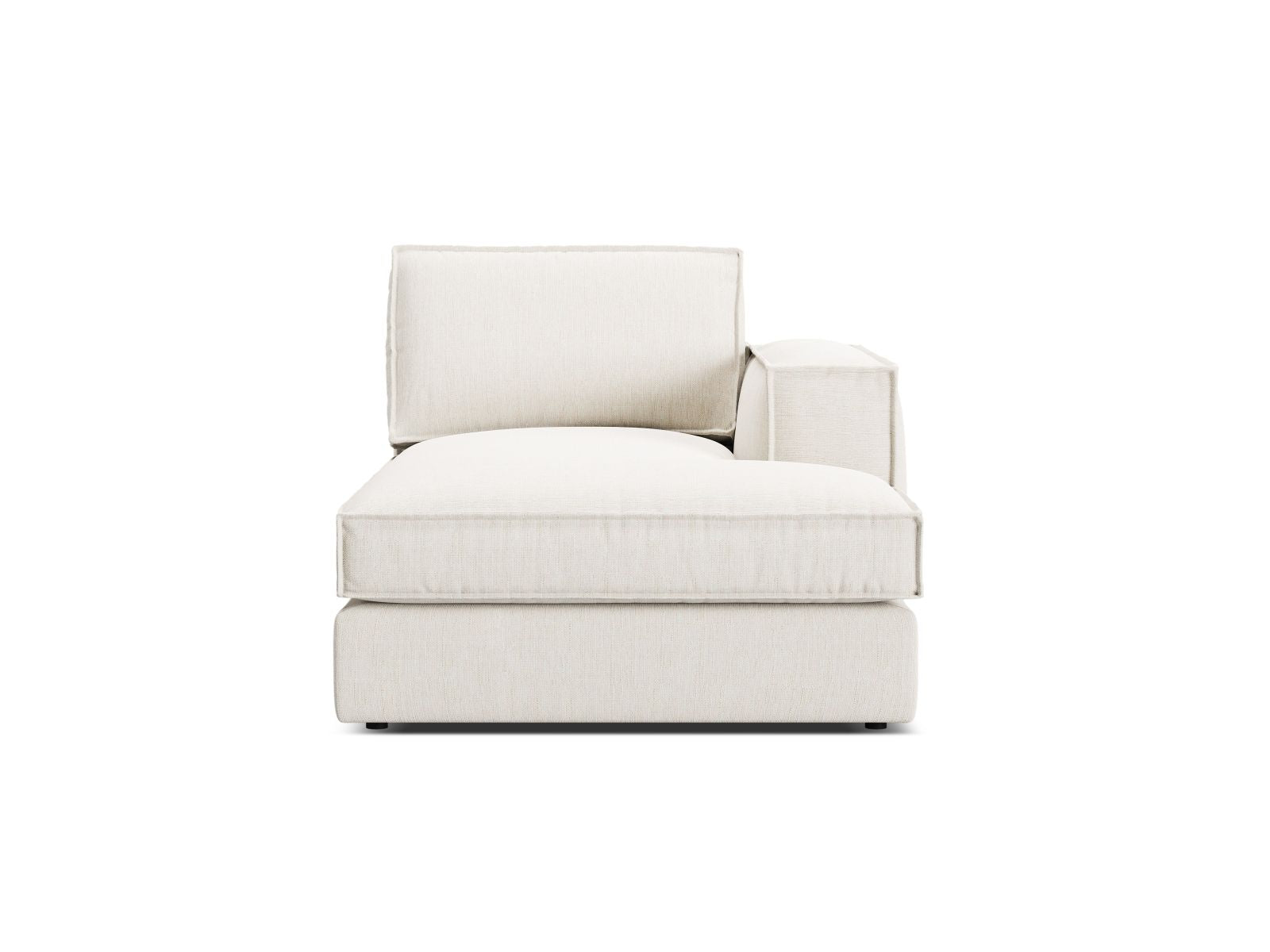 1-Sitzer Chaise Longue rechts Pola in White-Babel präsentiert im Onlineshop von KAQTU Design AG. Modulares Sofa ist von Micadoni