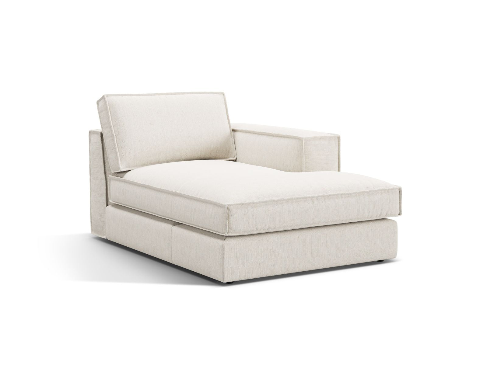 1-Sitzer Chaise Longue rechts Pola in White-Babel präsentiert im Onlineshop von KAQTU Design AG. Modulares Sofa ist von Micadoni
