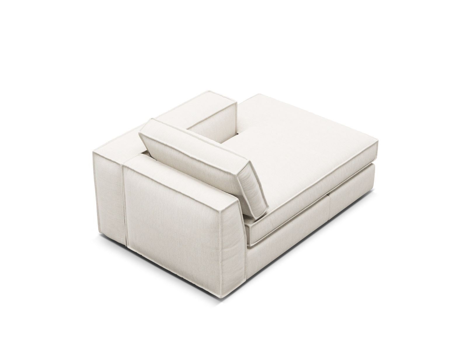 1-Sitzer Chaise Longue rechts Pola in White-Babel präsentiert im Onlineshop von KAQTU Design AG. Modulares Sofa ist von Micadoni