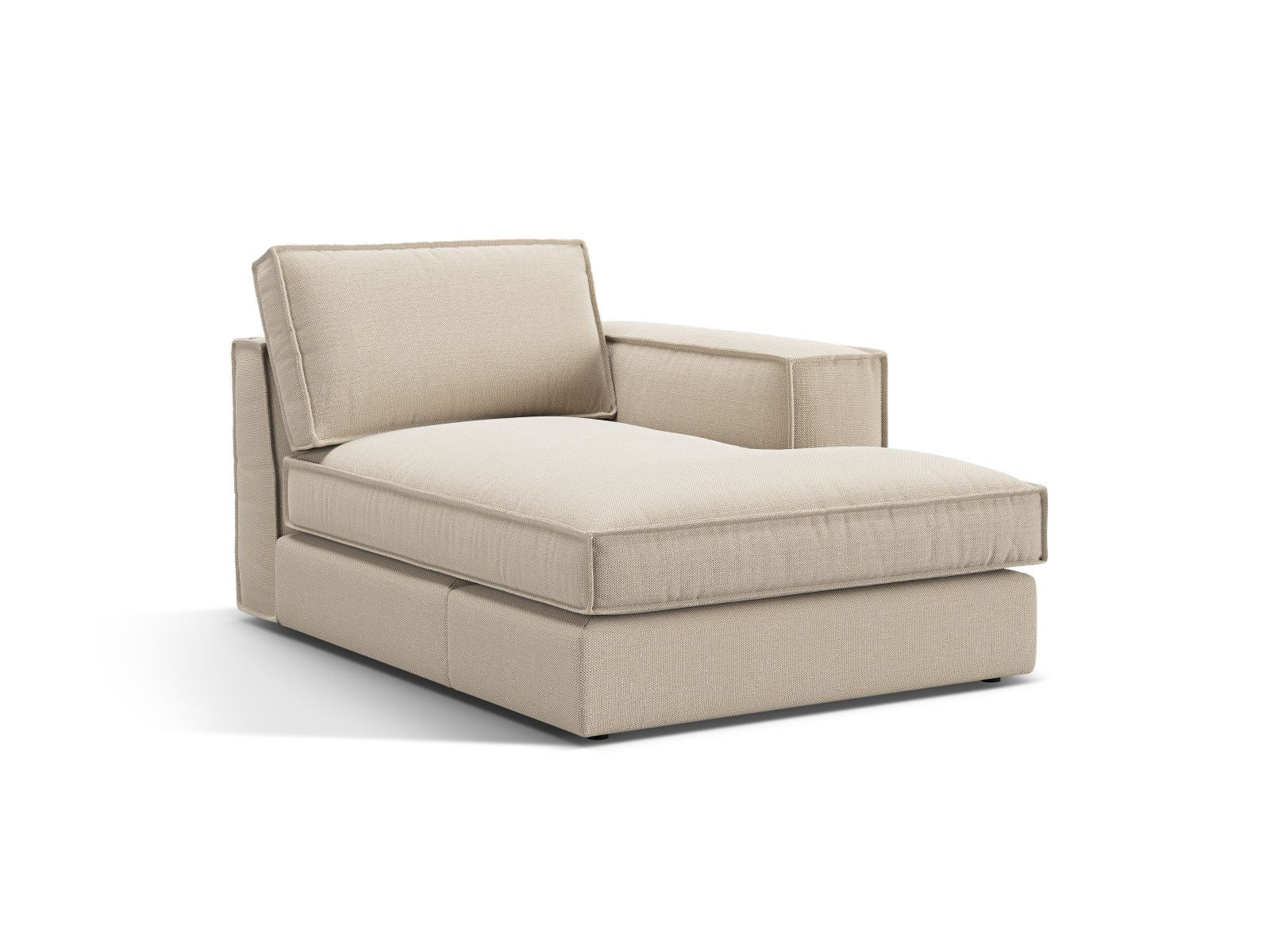1-Sitzer Chaise Longue rechts Pola in Beige-Babel präsentiert im Onlineshop von KAQTU Design AG. Modulares Sofa ist von Micadoni