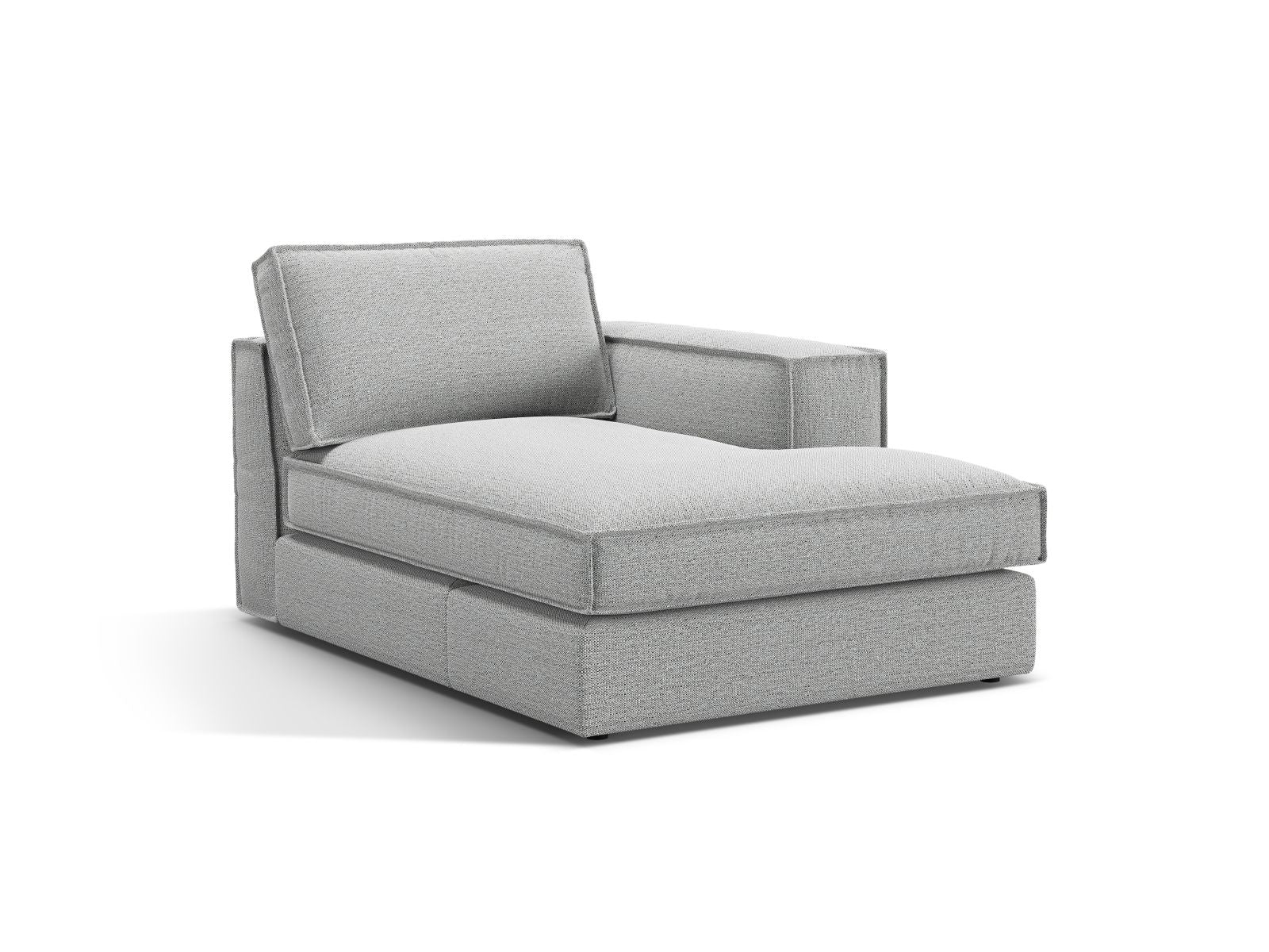 1-Sitzer Chaise Longue rechts Pola in Light Grey-Babel präsentiert im Onlineshop von KAQTU Design AG. Modulares Sofa ist von Micadoni