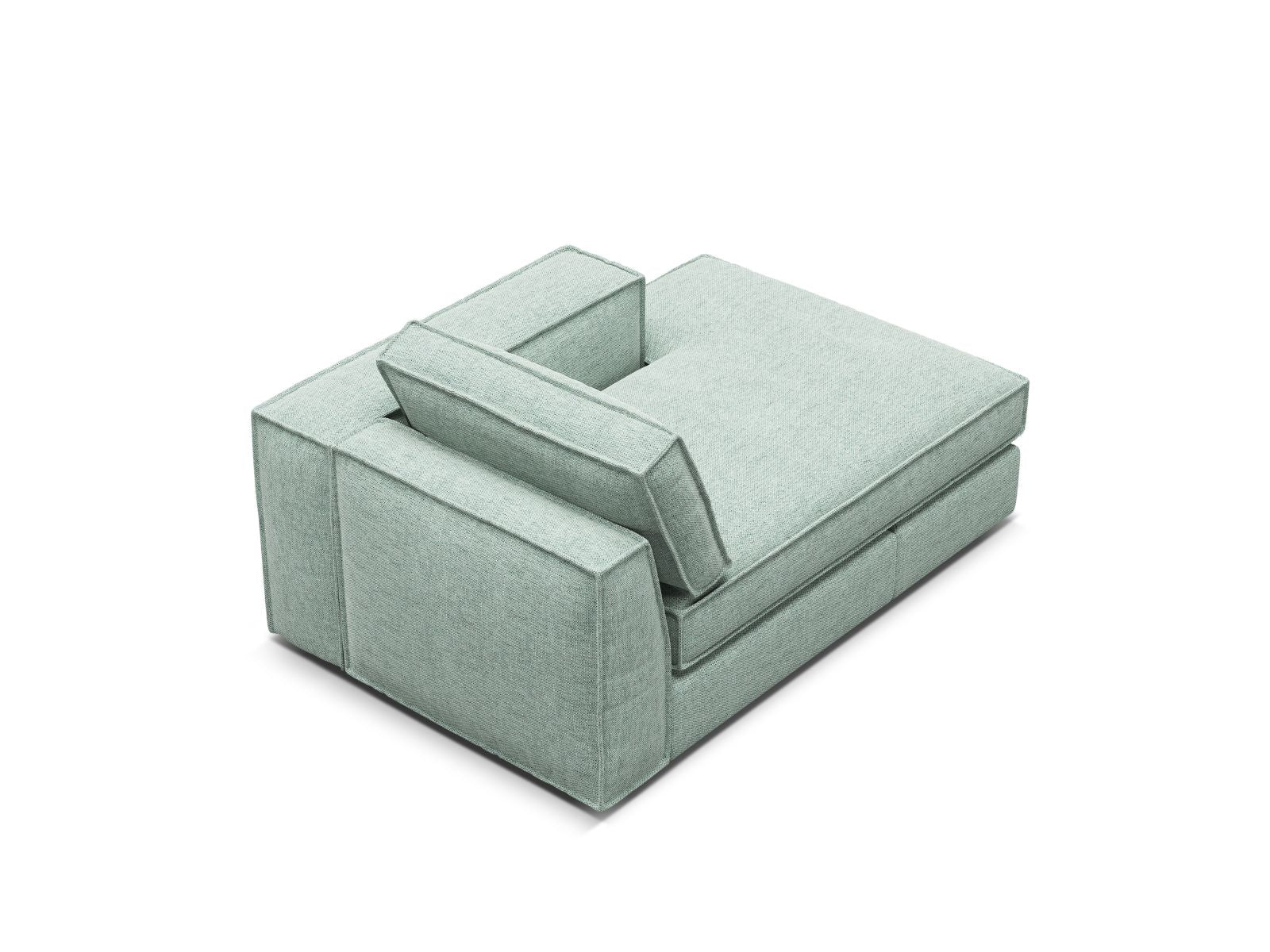 1-Sitzer Chaise Longue rechts Pola in Mint-Babel präsentiert im Onlineshop von KAQTU Design AG. Modulares Sofa ist von Micadoni