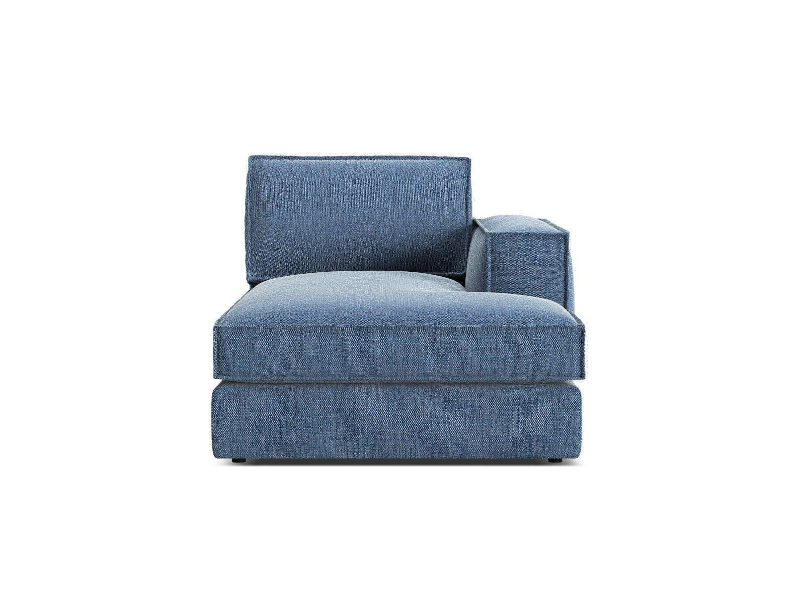 1-Sitzer Chaise Longue rechts Pola in Dark Blue-Babel präsentiert im Onlineshop von KAQTU Design AG. Modulares Sofa ist von Micadoni