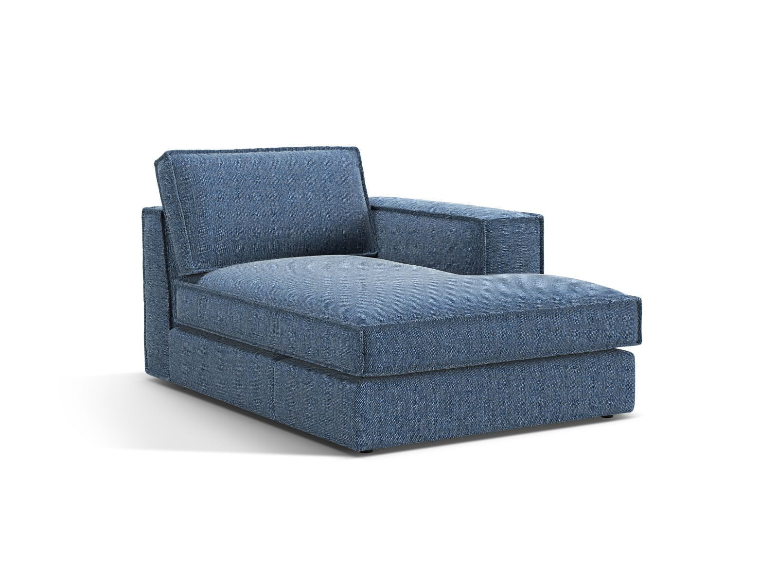 1-Sitzer Chaise Longue rechts Pola in Dark Blue-Babel präsentiert im Onlineshop von KAQTU Design AG. Modulares Sofa ist von Micadoni