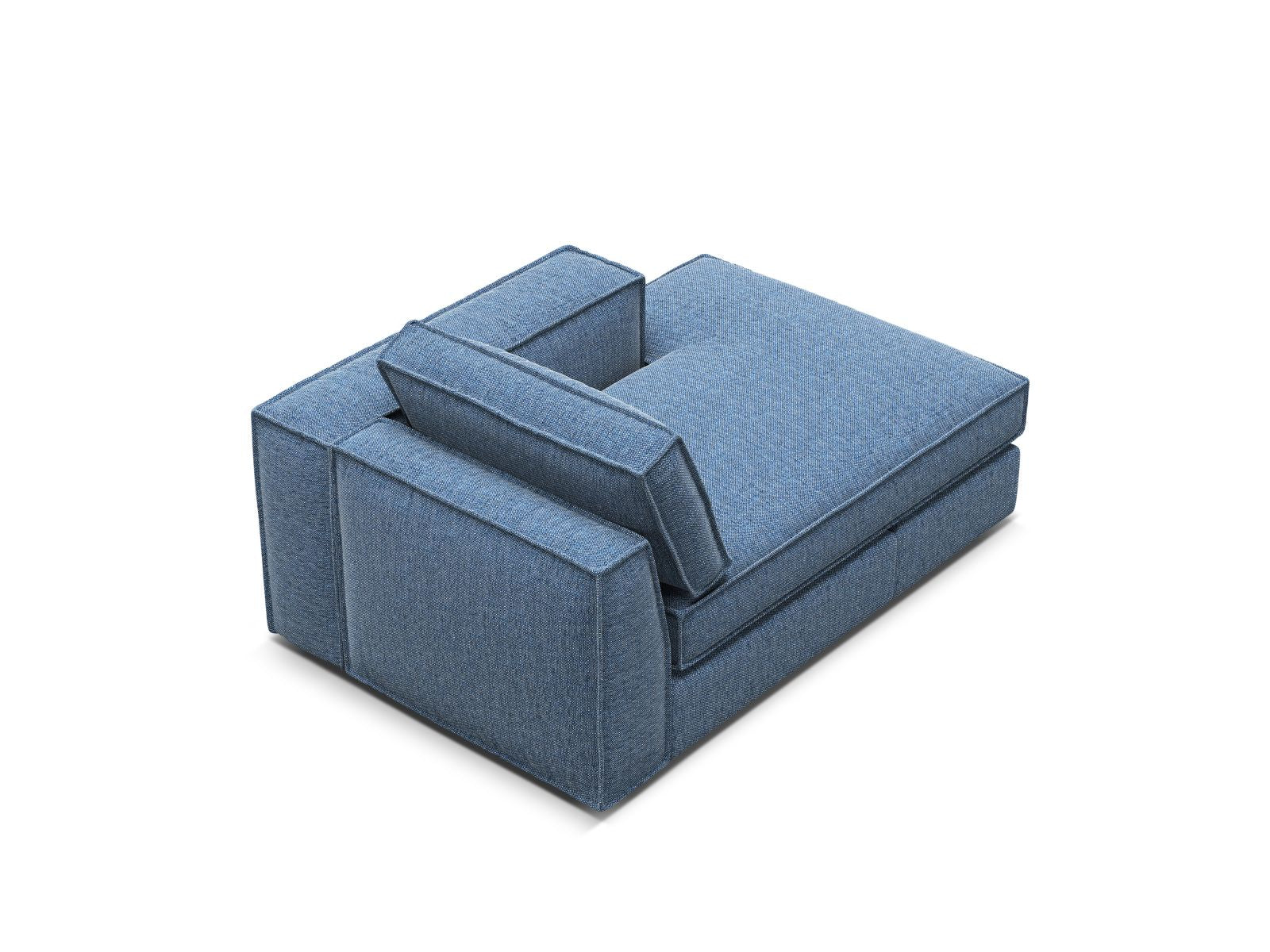1-Sitzer Chaise Longue rechts Pola in Dark Blue-Babel präsentiert im Onlineshop von KAQTU Design AG. Modulares Sofa ist von Micadoni