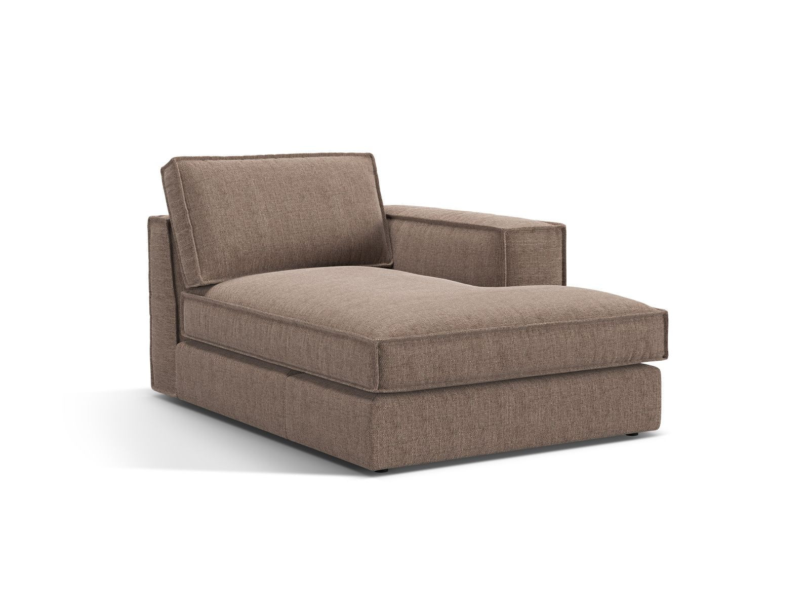 1-Sitzer Chaise Longue rechts Pola in Light Brown-Babel präsentiert im Onlineshop von KAQTU Design AG. Modulares Sofa ist von Micadoni