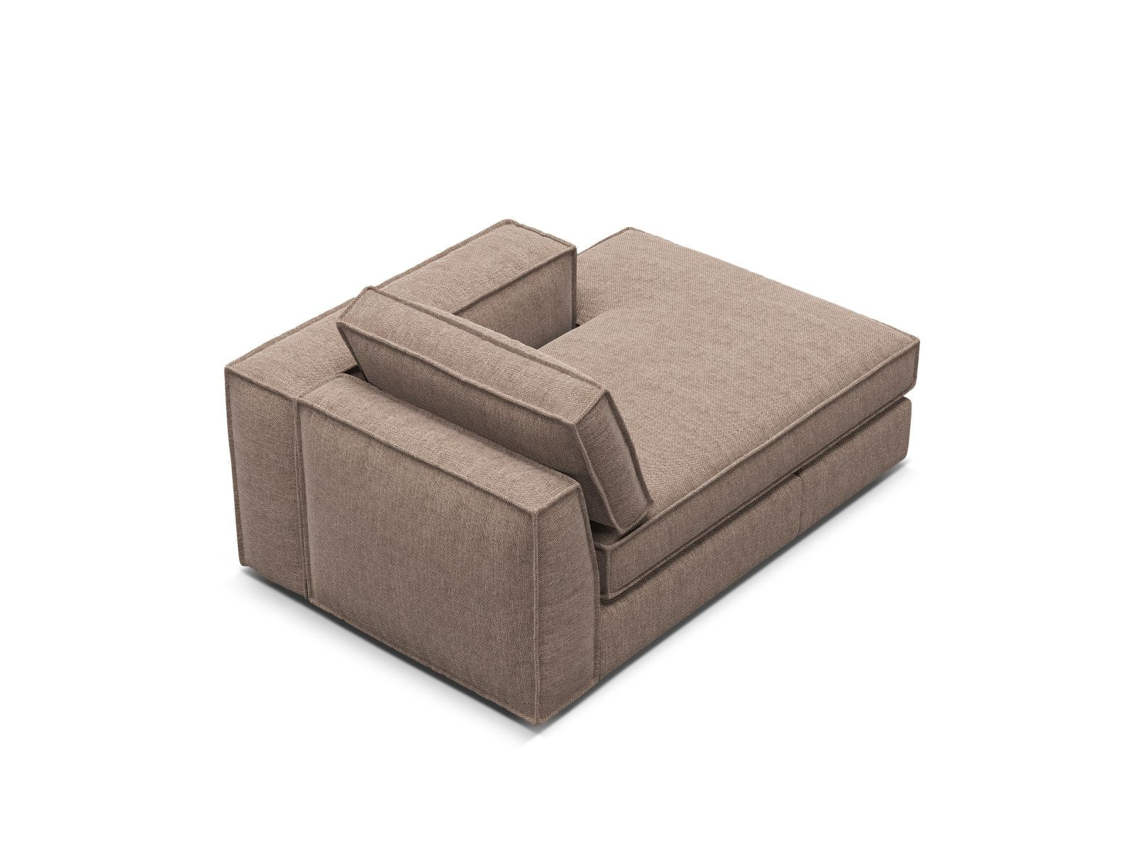 1-Sitzer Chaise Longue rechts Pola in Light Brown-Babel präsentiert im Onlineshop von KAQTU Design AG. Modulares Sofa ist von Micadoni