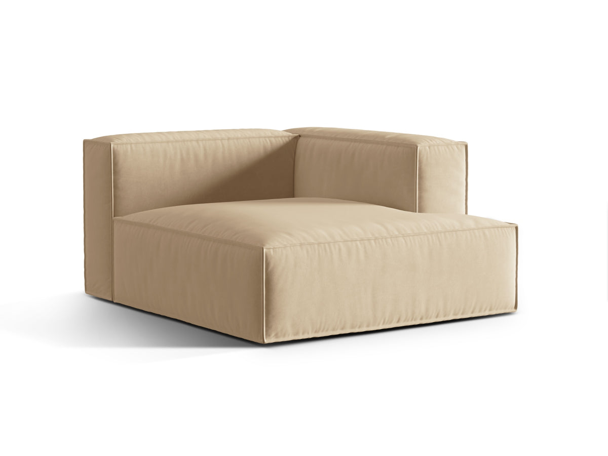 Nuria Velour Chaise Longue rechts 1 Sitzer in Nude-Paris präsentiert im Onlineshop von KAQTU Design AG. Modulares Sofa ist von Micadoni