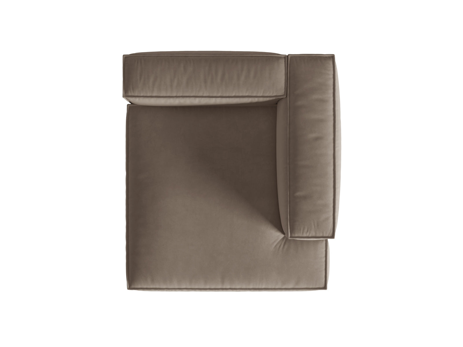 Elegante Nuria Velour Chaise Longue in stilvollem Grau, perfekt für individuelle Wohnkonzepte und entspannte Stunden. Hochwertige Verarbeitung von Micadoni.