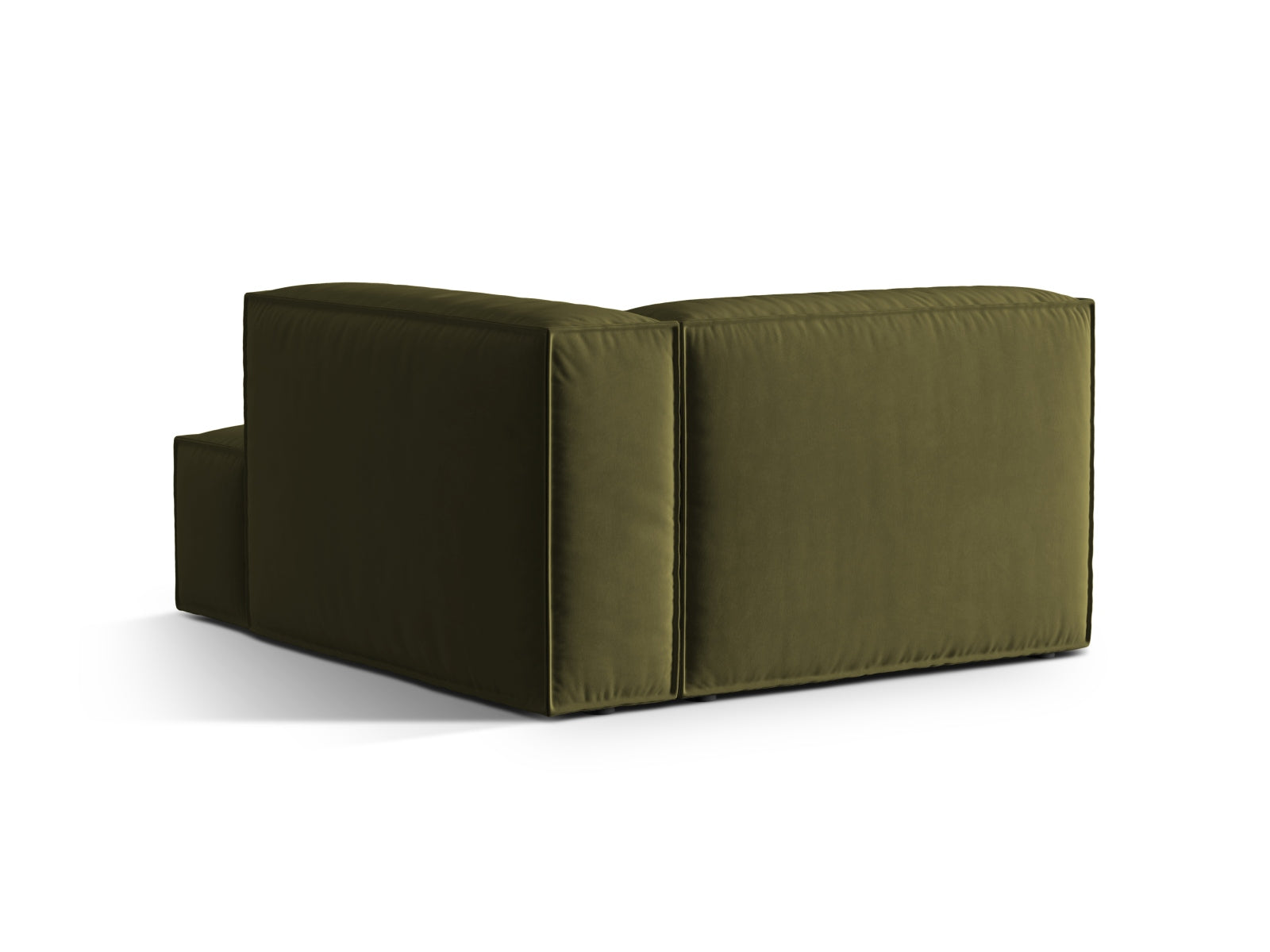 Stilvolle Nuria Velour Chaise Longue in einem eleganten Moss Green Melange, perfekt für moderne und gemütliche Wohnambiente.