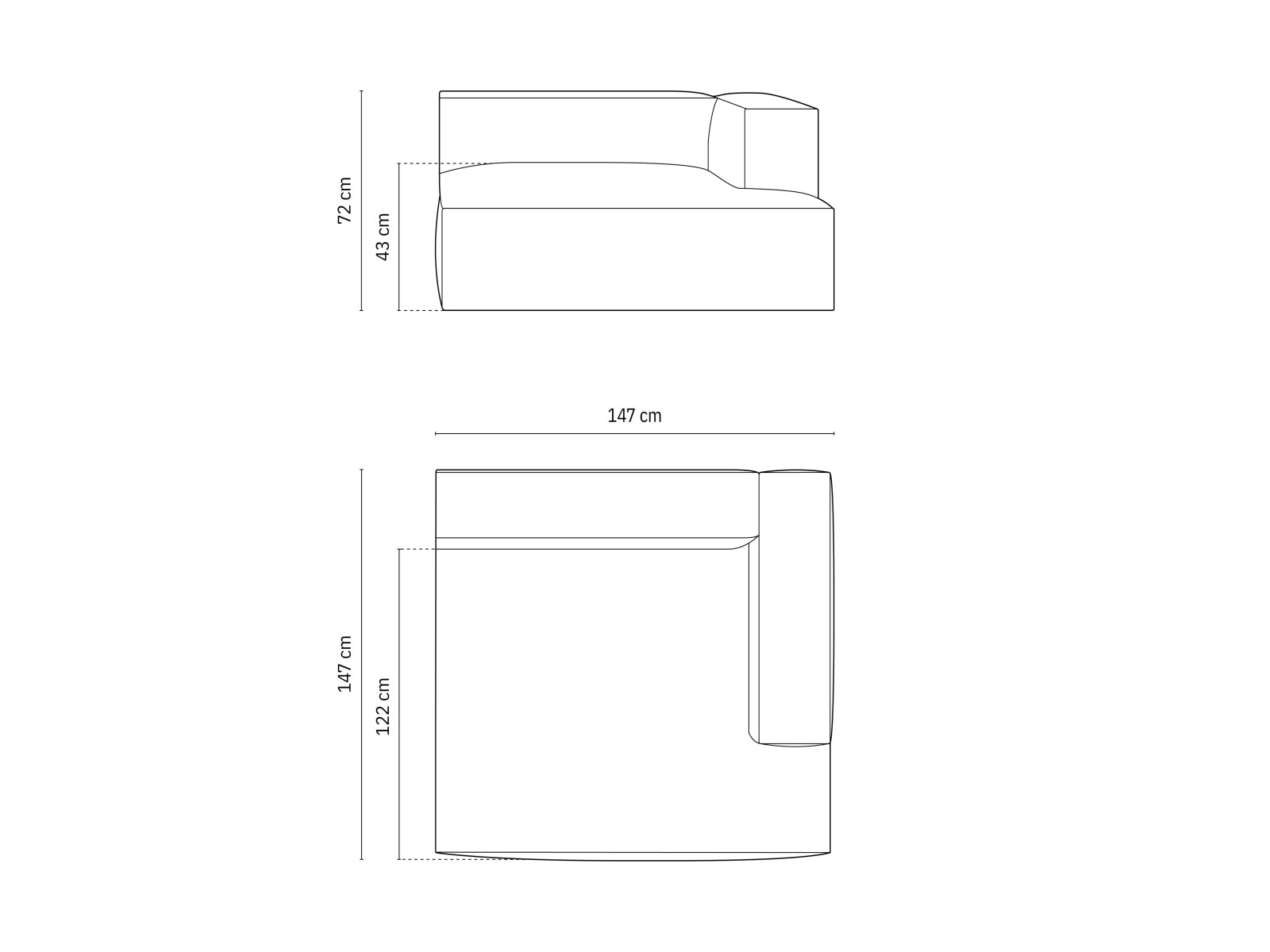 Stilvolle 1-Sitzer Chaise Longue Rechts Nuria in edlem Cappuccino-Liberty, perfekt für kreative Raumgestaltungen und gemütliche Sitzgelegenheiten.