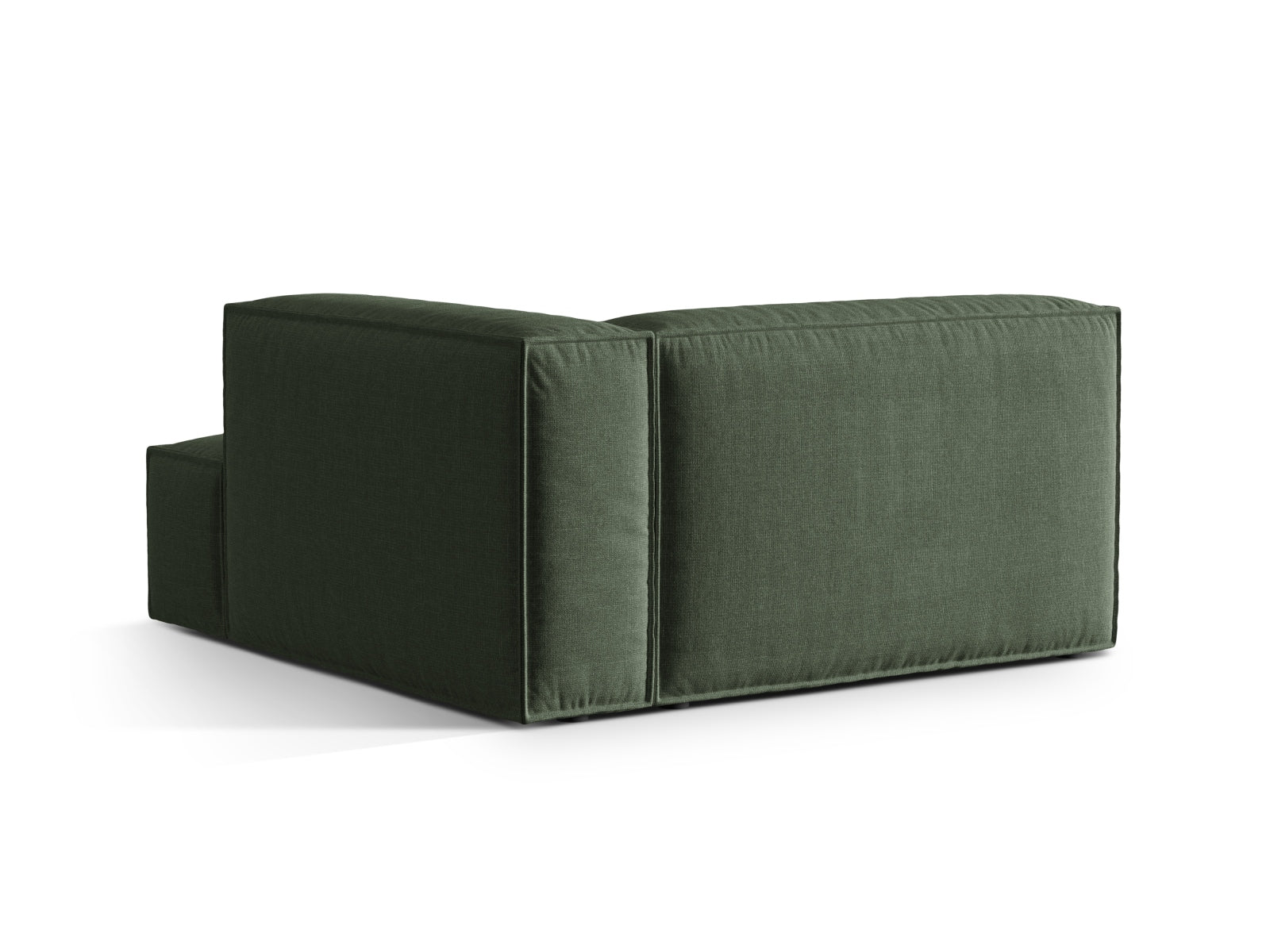 Elegante 1-Sitzer Chaise Longue Rechts Nuria in luxuriösem Moosgrün, ideal für stilvolle Wohnräume und entspannende Momente.