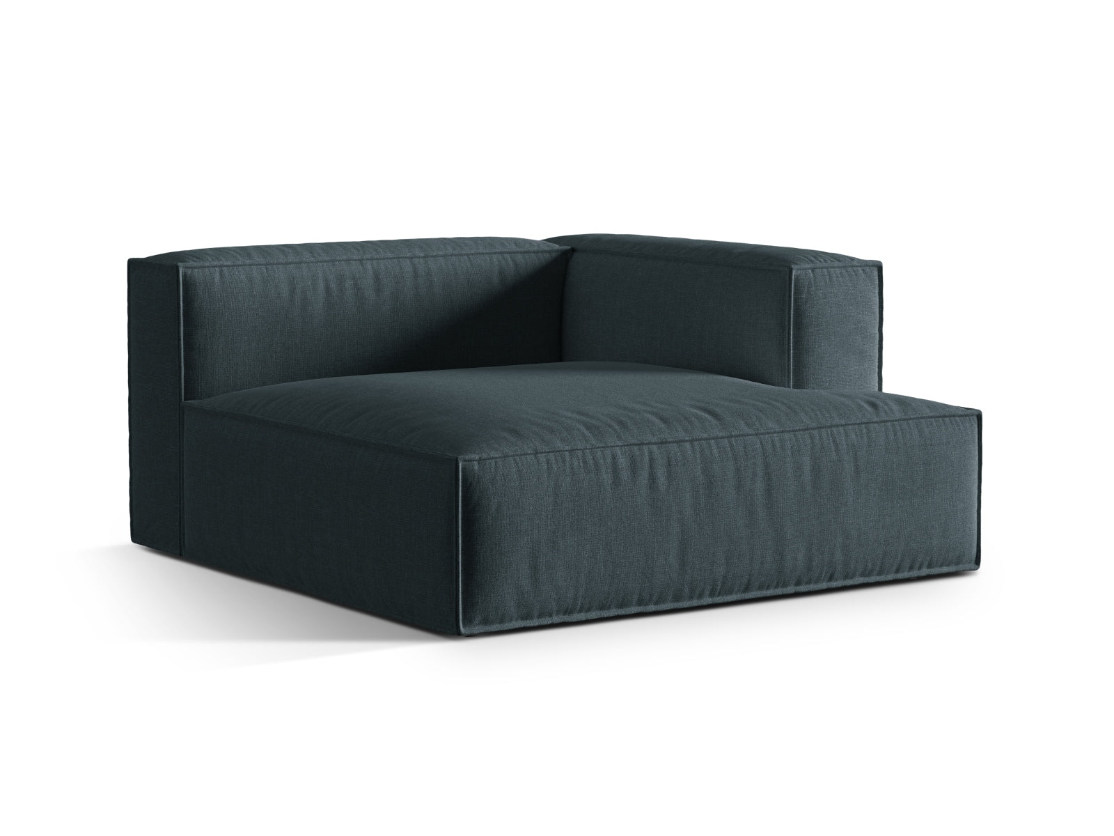 Elegante 1-Sitzer Chaise Longue Rechts Nuria in tiefem Petrol, ideal für stilvolle Wohnräume und vielseitige Sofa-Kombinationen.