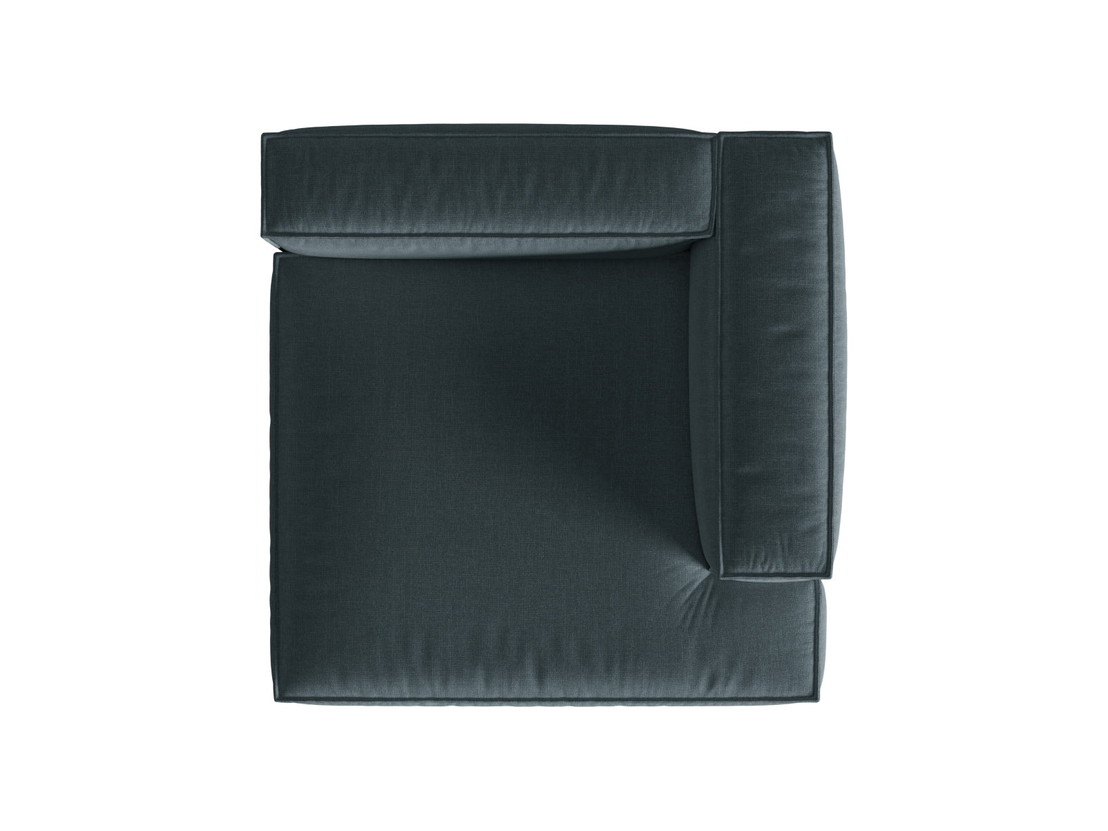 Stilvolle rechte Chaise Longue Nuria in sattem Petrol, perfekt für moderne Wohnkonzepte und individuelle Raumgestaltungen.
