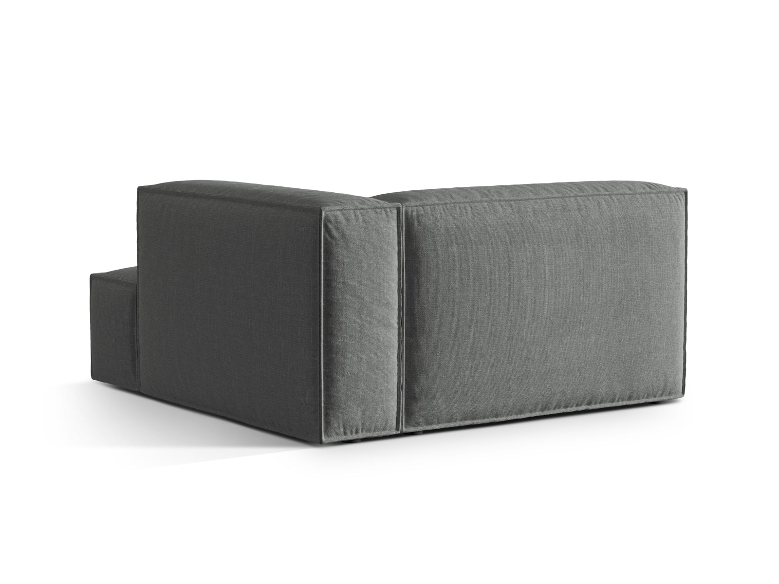 Elegante rechte Chaise Longue Nuria in modernem Grau, ideal für stilvolle Wohnräume und entspannte Momente.