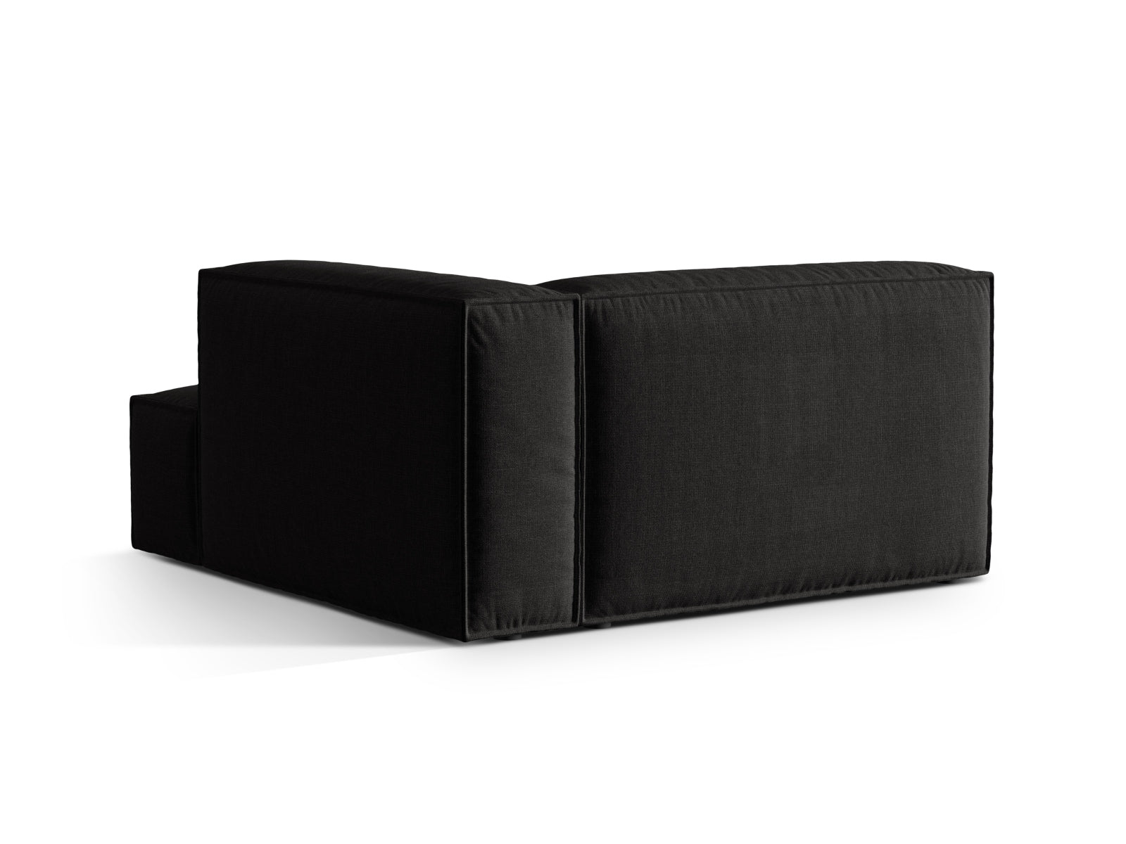 Elegante rechte Chaise Longue Nuria in Schwarz, ideal für moderne Wohnräume und gemütliche Entspannungsecken.