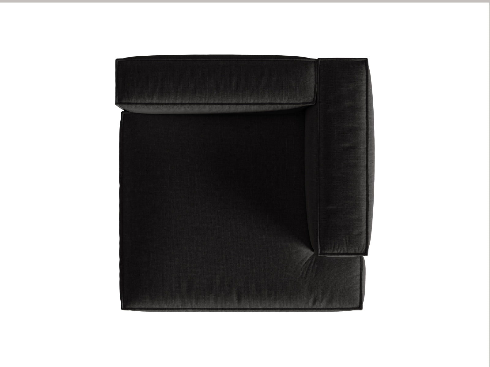 Stilvolle rechte Chaise Longue Nuria in Schwarz, perfekt für zeitgemäße Wohnkonzepte und entspannende Rückzugsorte.