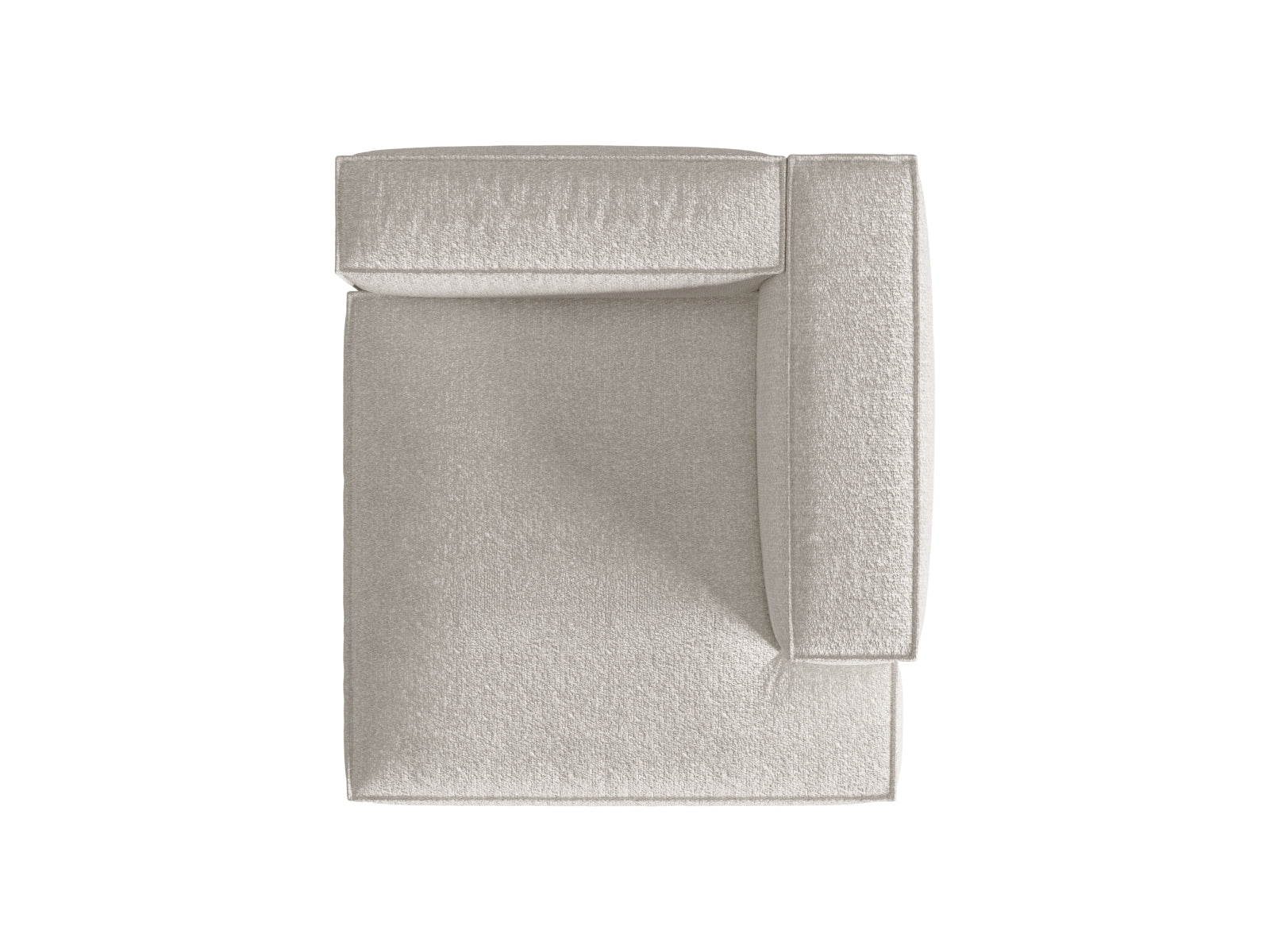 Elegante Nuria Boucle Chaise Longue rechts 1 Sitzer in neutralen Grau-Beige Nuancen, ideal für stilvolle Wohnräume und entspannende Momente.