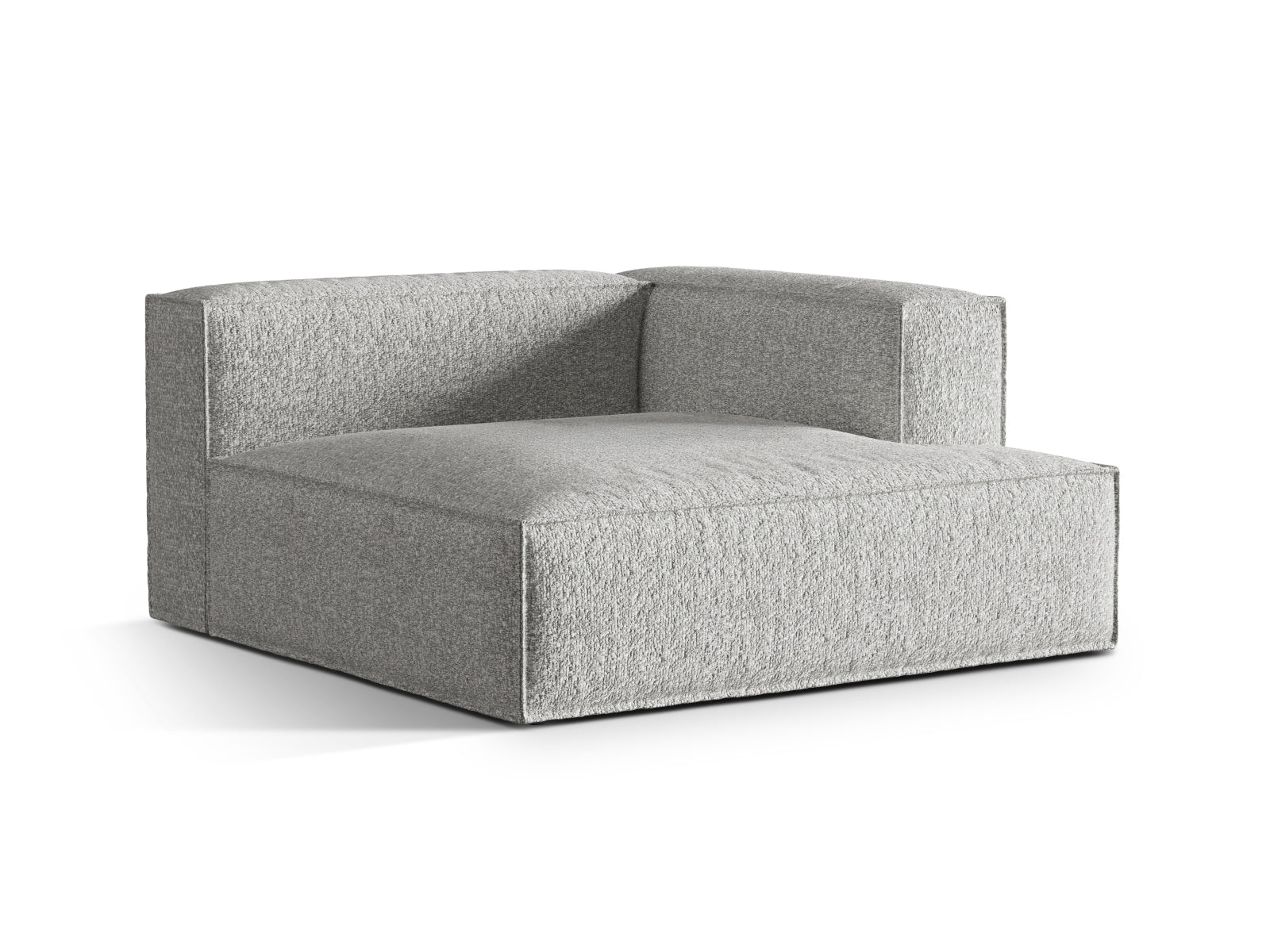 Elegante Nuria Boucle Chaise Longue rechts, 1 Sitzer in stilvollem Silver-Monet, ideal für stilvolle Wohnräume und entspannende Momente.