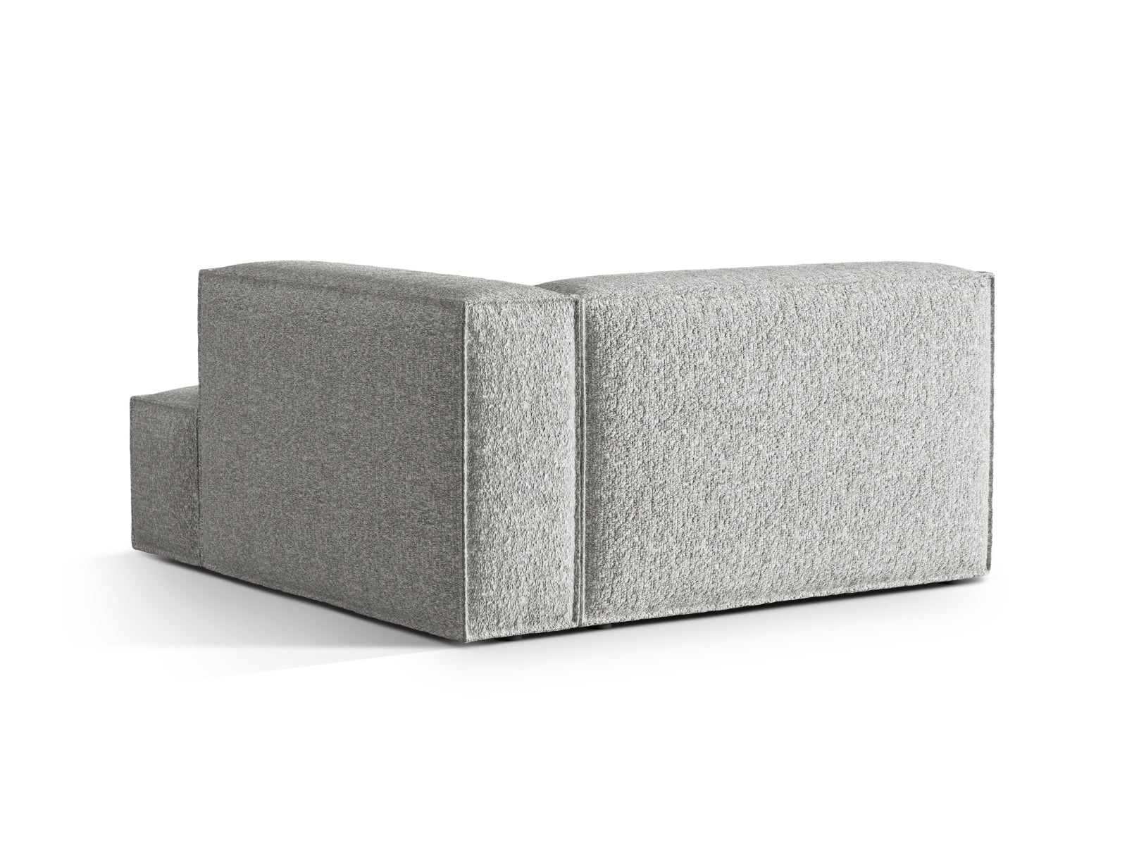 Moderne Nuria Boucle Chaise Longue rechts, 1 Sitzer in edlem Silver-Monet, perfekt für gemütliche Leseecken und stilvolle Einrichtung.