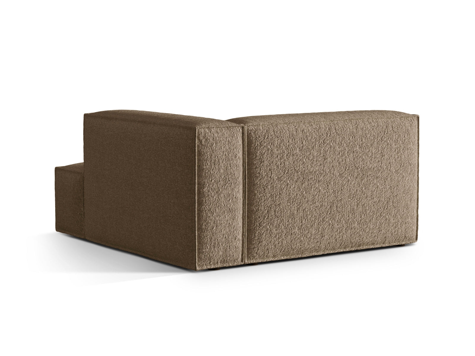 Stilvolle Nuria Boucle Chaise Longue rechts, 1 Sitzer in sanftem Cappuccino, perfekt für zeitgemäße und anpassbare Wohnräume.