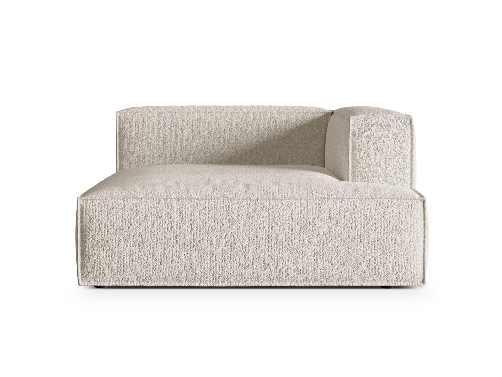 Elegante Nuria Boucle Chaise Longue von Micadoni, ein komfortabler 1-Sitzer, ideal für stilvolle Wohnräume und entspannte Momente.