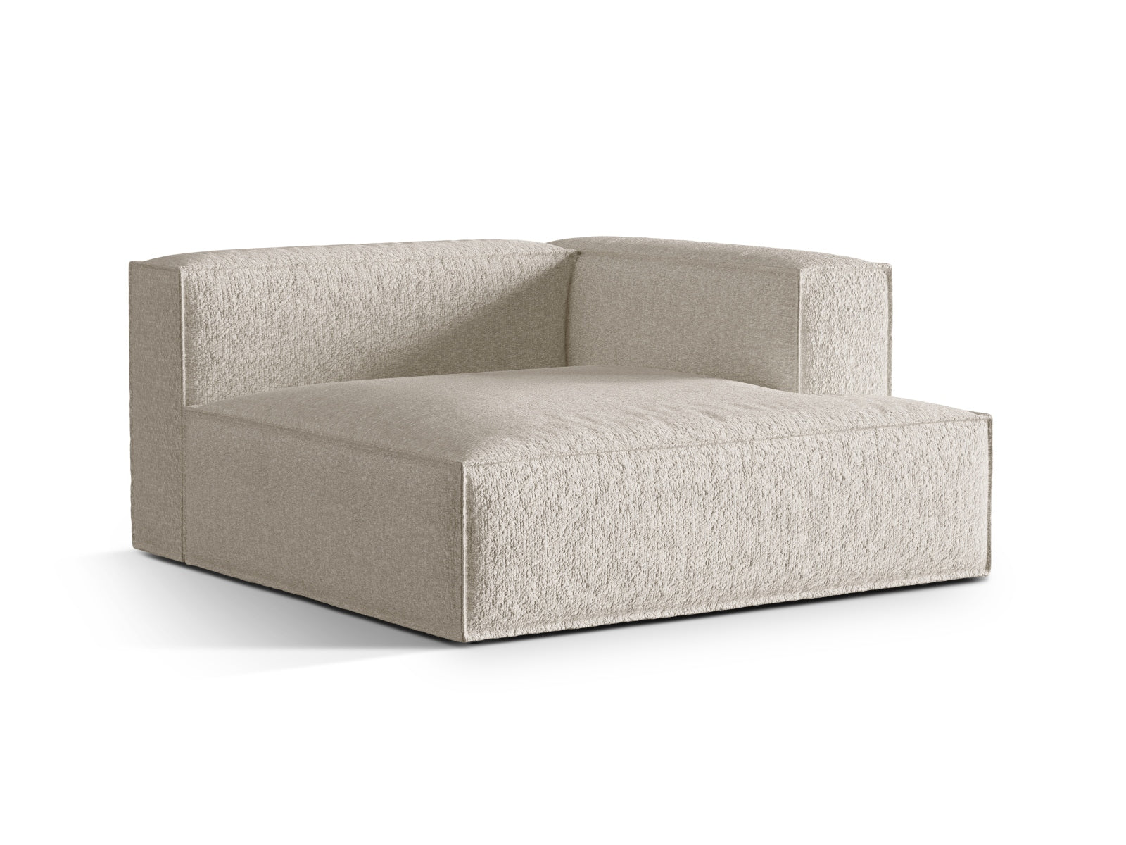 Moderne Nuria Boucle Chaise Longue von Micadoni, ein stilvoller 1-Sitzer, perfekt für gemütliche Ecken und geschmackvolle Einrichtung.