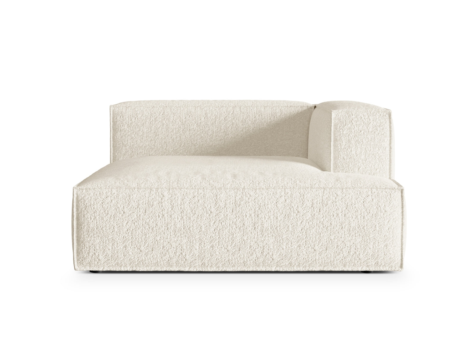 Elegante Nuria Boucle Chaise Longue in Ivory-Monet, ideal für gemütliche Stunden und als stilvolles Möbelstück in Ihrem Zuhause.