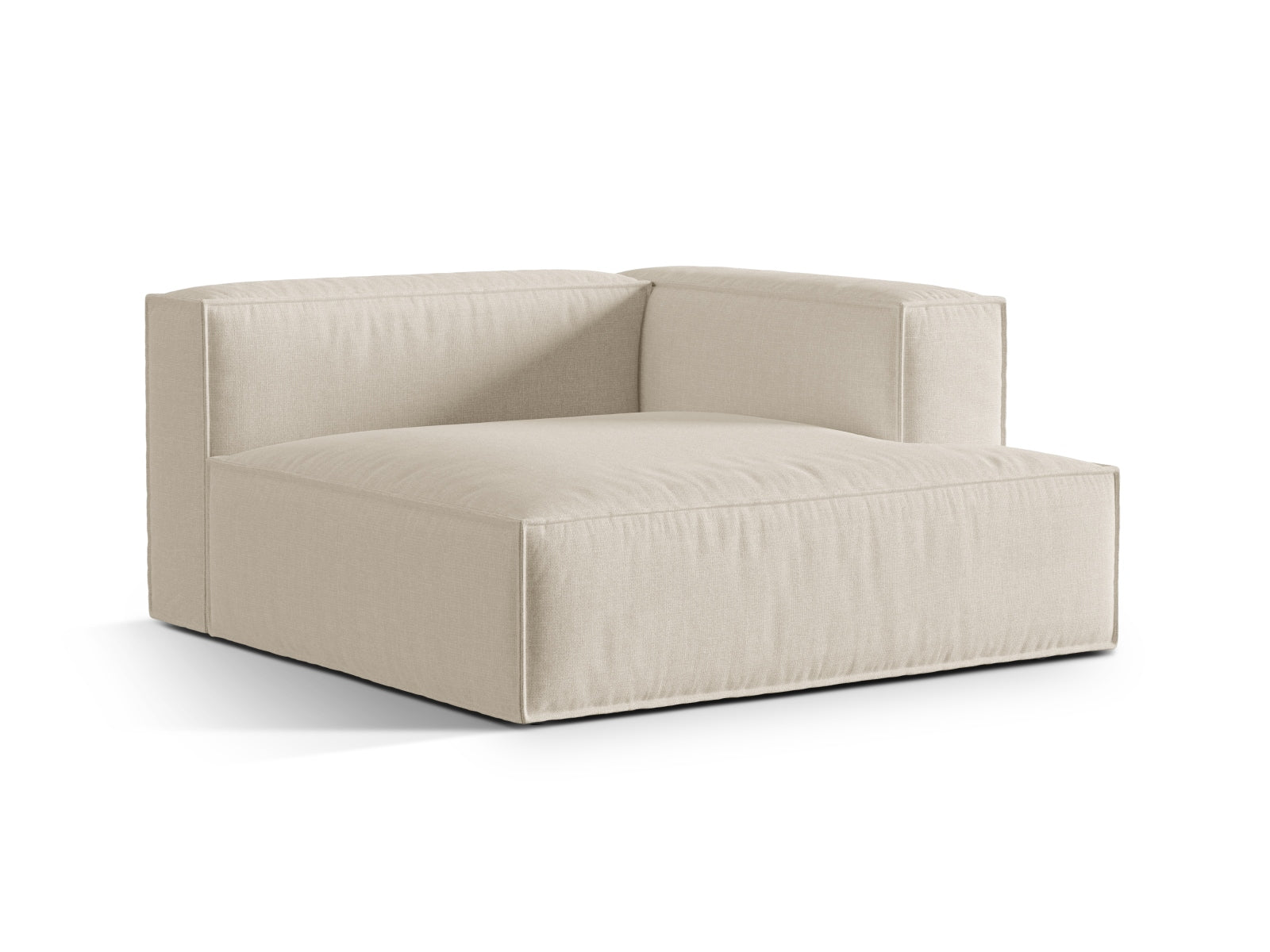 Nuria Velour Chaise Longue rechts 1 Sitzer in Beige-Paris präsentiert im Onlineshop von KAQTU Design AG. Modulares Sofa ist von Micadoni
