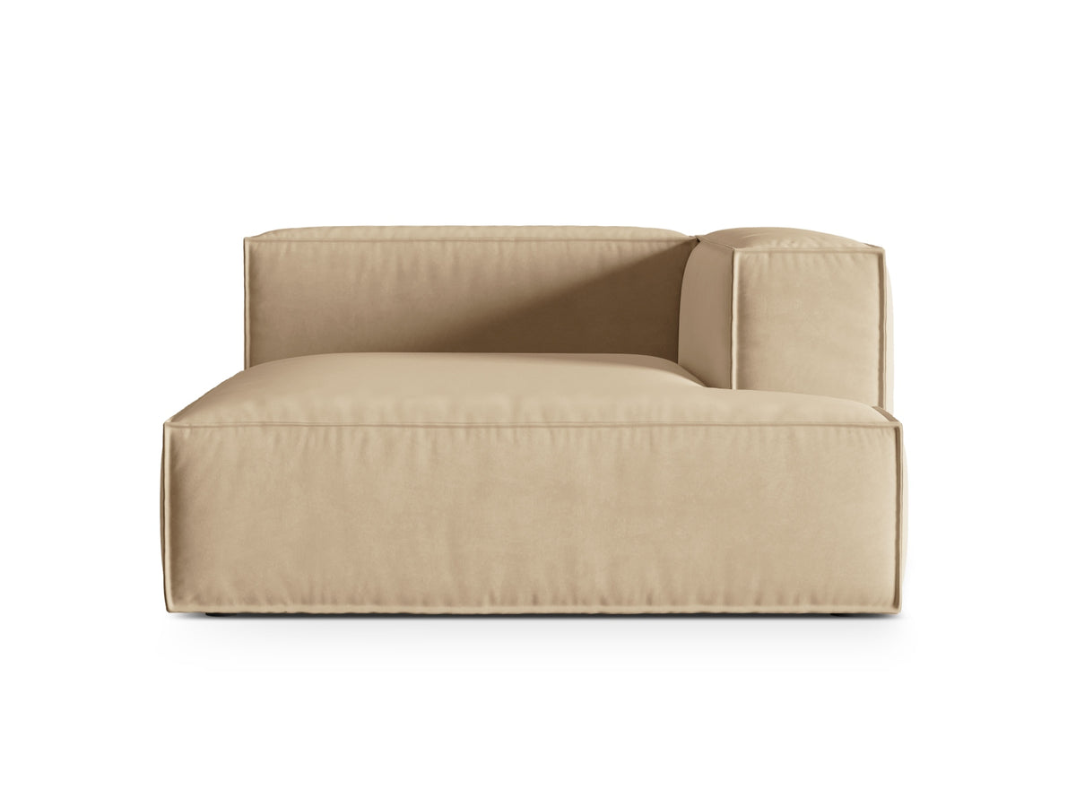 Nuria Velour Chaise Longue rechts 1 Sitzer in Nude-Paris präsentiert im Onlineshop von KAQTU Design AG. Modulares Sofa ist von Micadoni