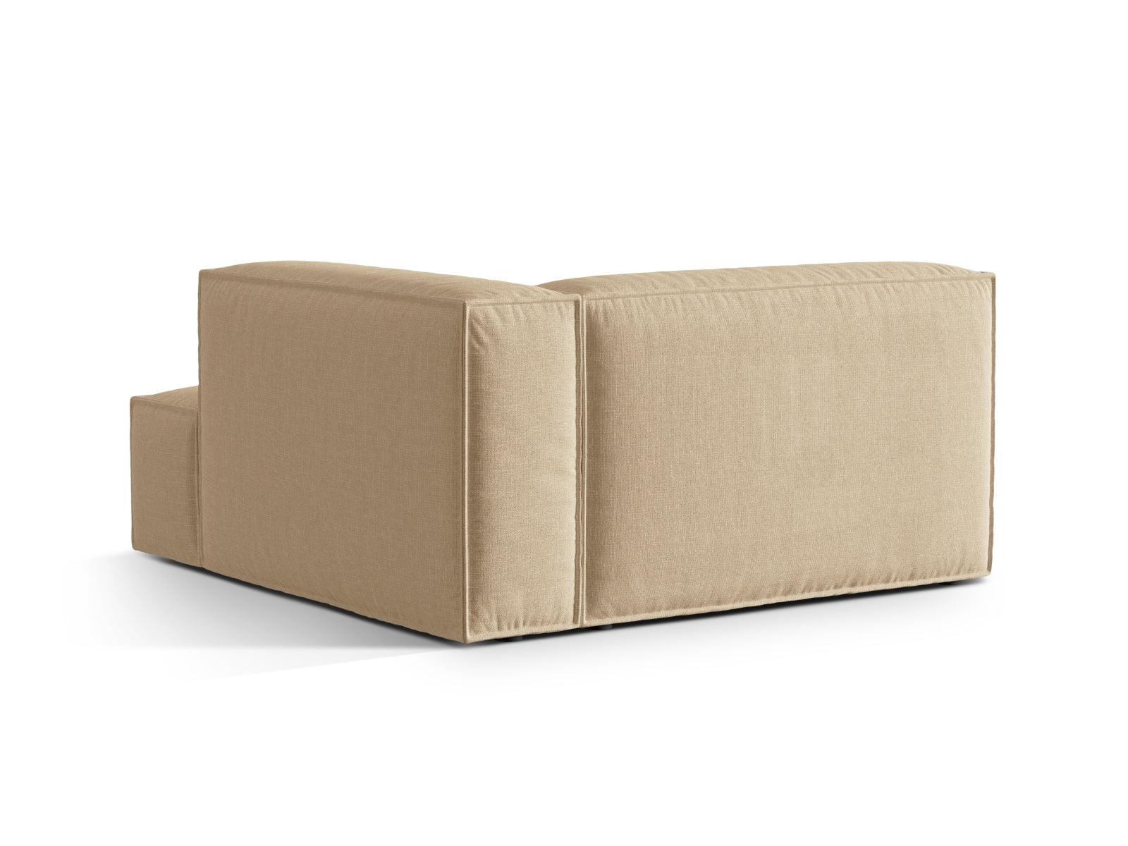 Elegante Nuria Velour Chaise Longue in sanftem Nude, idealer 1-Sitzer für stilvolle und komfortable Wohnräume von Micadoni.
