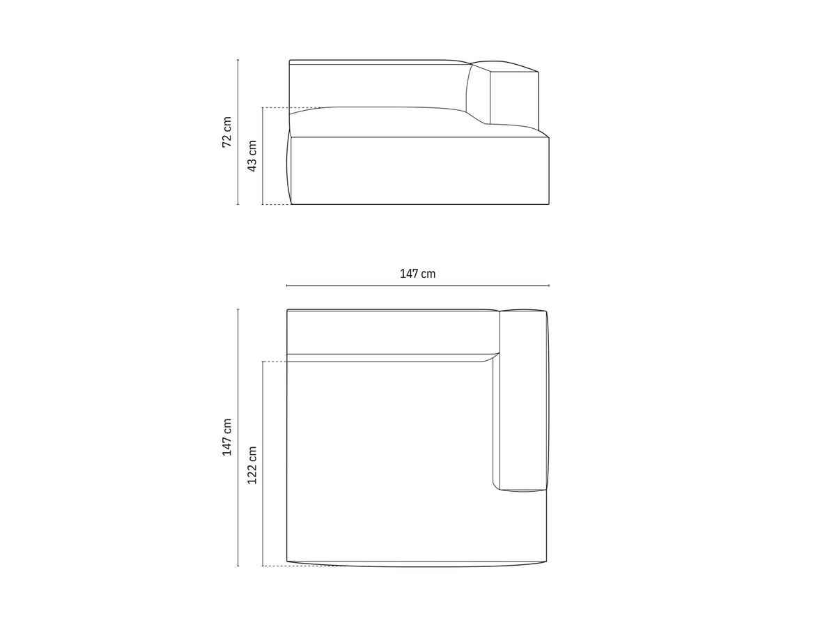 Nuria Velour Chaise Longue rechts 1 Sitzer in Warm grey-Paris präsentiert im Onlineshop von KAQTU Design AG. Modulares Sofa ist von Micadoni