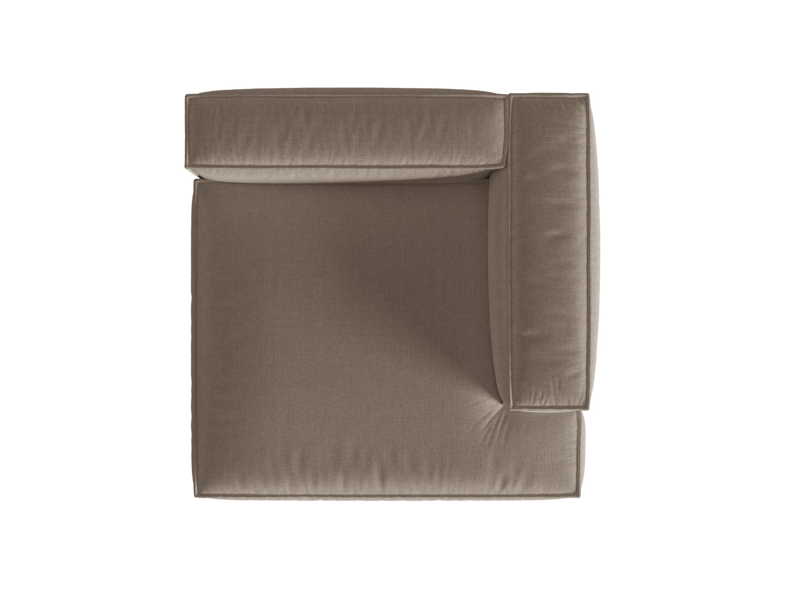 Nuria Velour Chaise Longue rechts 1 Sitzer in Warm grey-Paris präsentiert im Onlineshop von KAQTU Design AG. Modulares Sofa ist von Micadoni