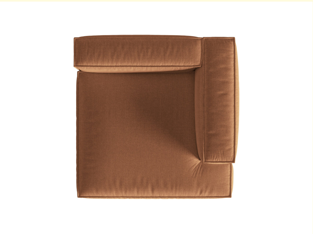Nuria Velour Chaise Longue rechts 1 Sitzer in Honey-Paris präsentiert im Onlineshop von KAQTU Design AG. Modulares Sofa ist von Micadoni