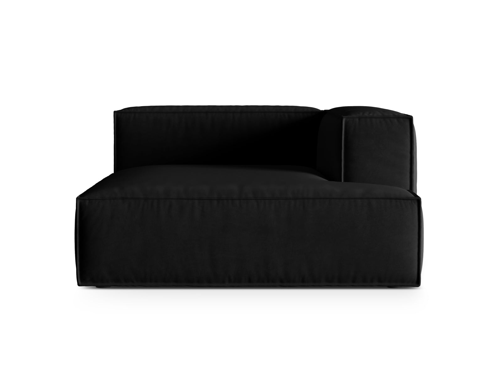 Moderne rechte Nuria Velour Chaise Longue von Micadoni, ideal für gemütliche Ecken und geschmackvolle Einrichtung.