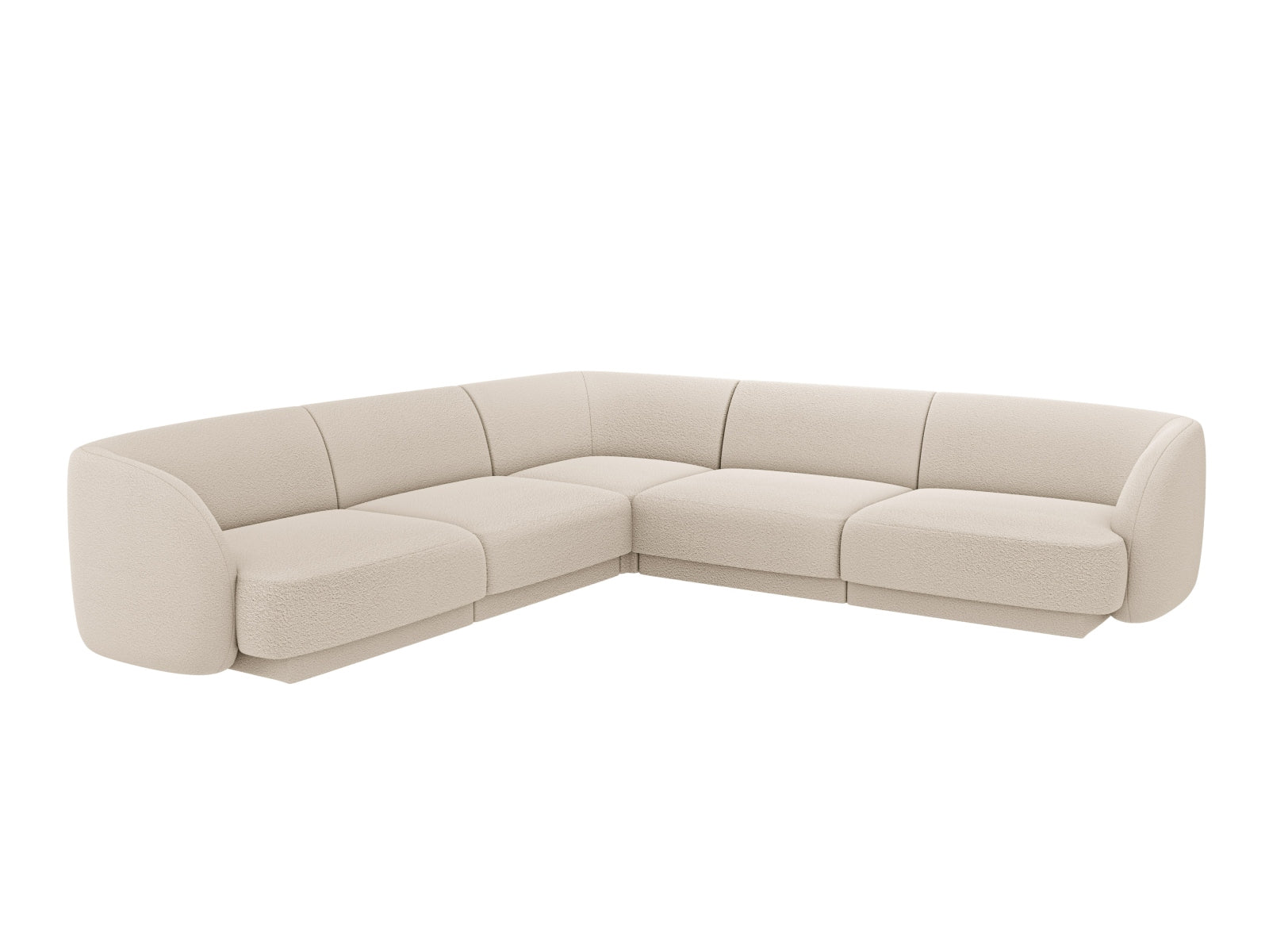 Miley Bouclé Ecksofa Reversible 5 Sitzer in Beige-Baloo präsentiert im Onlineshop von KAQTU Design AG. Ecksofa ist von Micadoni