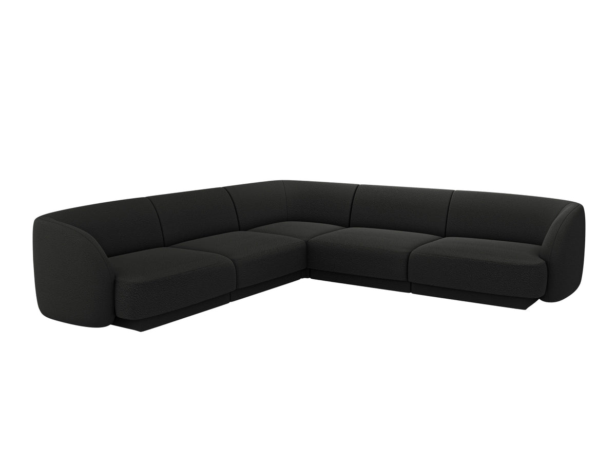 Miley Bouclé Ecksofa Reversible 5 Sitzer in Black-Baloo präsentiert im Onlineshop von KAQTU Design AG. Ecksofa ist von Micadoni