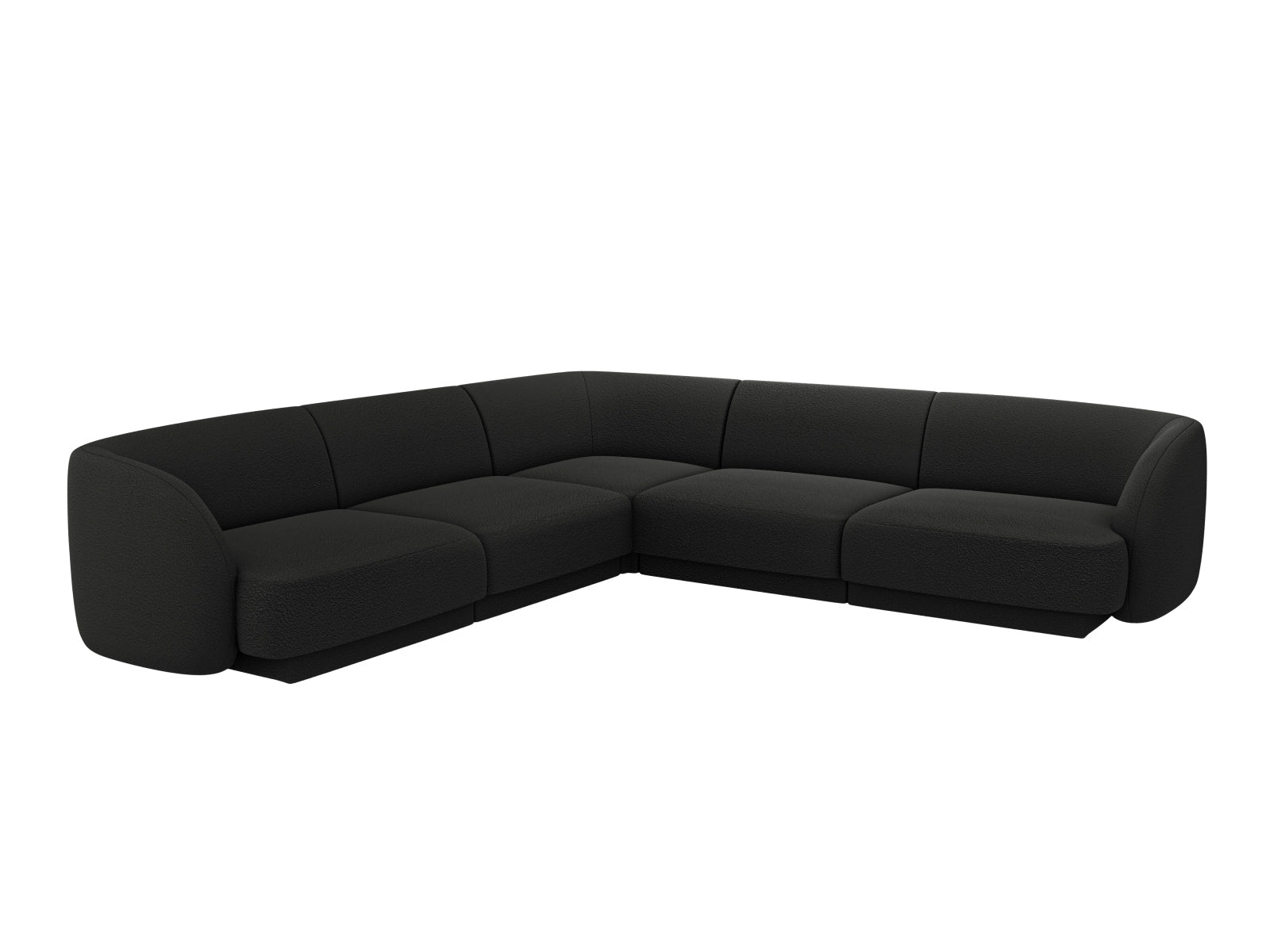 Miley Bouclé Ecksofa Reversible 5 Sitzer in Black-Baloo präsentiert im Onlineshop von KAQTU Design AG. Ecksofa ist von Micadoni