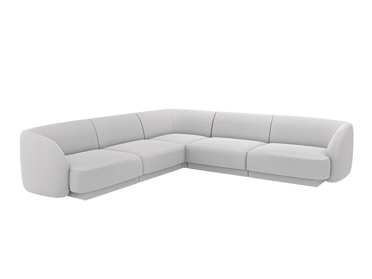 Miley Bouclé Ecksofa Reversible 5 Sitzer in Light Grey-Baloo präsentiert im Onlineshop von KAQTU Design AG. Ecksofa ist von Micadoni