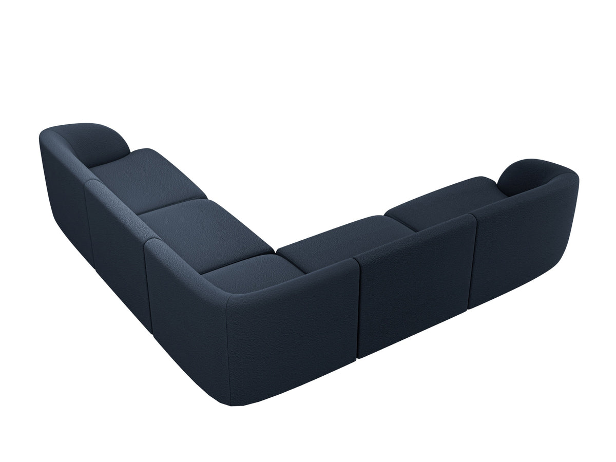 Miley Bouclé Ecksofa Reversible 5 Sitzer in Dark Blue-Baloo präsentiert im Onlineshop von KAQTU Design AG. Ecksofa ist von Micadoni