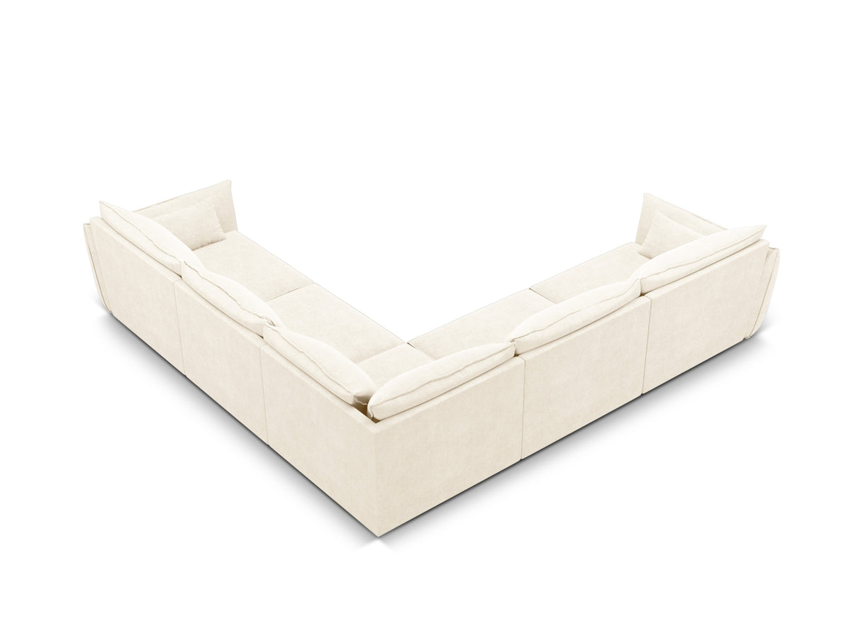 Kaelle Symmetrical Ecksofa 7 Sitzer in Light Beige-Over The Horizon präsentiert im Onlineshop von KAQTU Design AG. Ecksofa ist von Micadoni