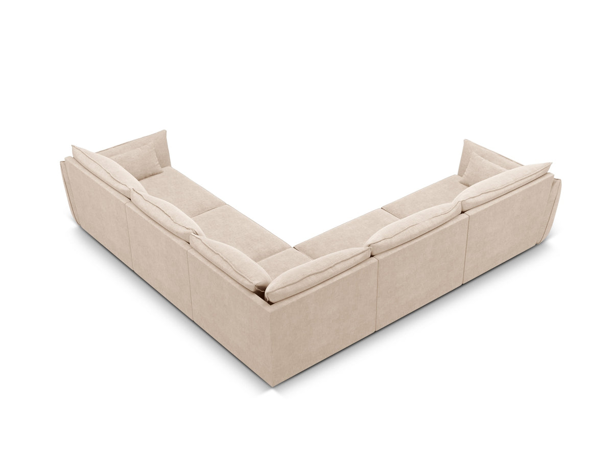 Kaelle Symmetrical Ecksofa 7 Sitzer in Beige-Over The Horizon präsentiert im Onlineshop von KAQTU Design AG. Ecksofa ist von Micadoni