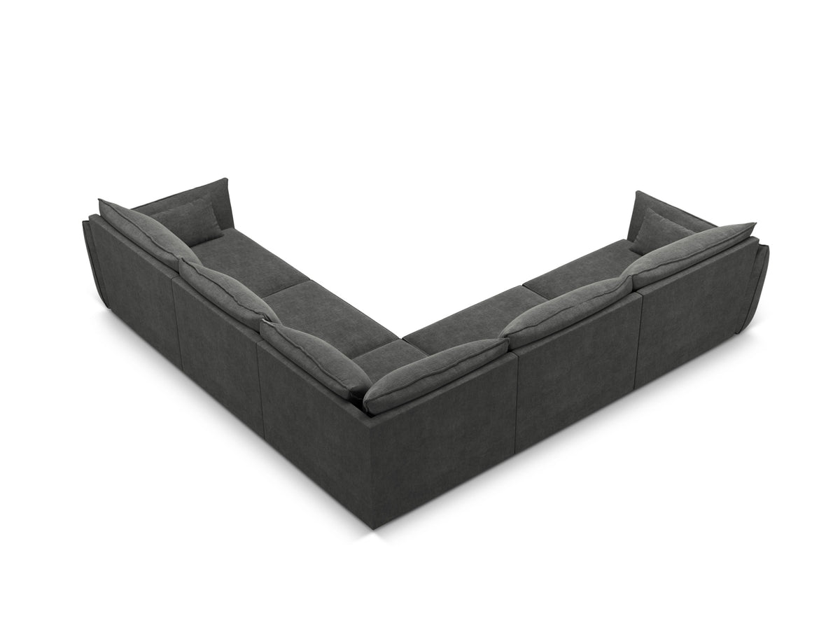 Kaelle Symmetrical Ecksofa 7 Sitzer in Dark Grey-Over The Horizon präsentiert im Onlineshop von KAQTU Design AG. Ecksofa ist von Micadoni