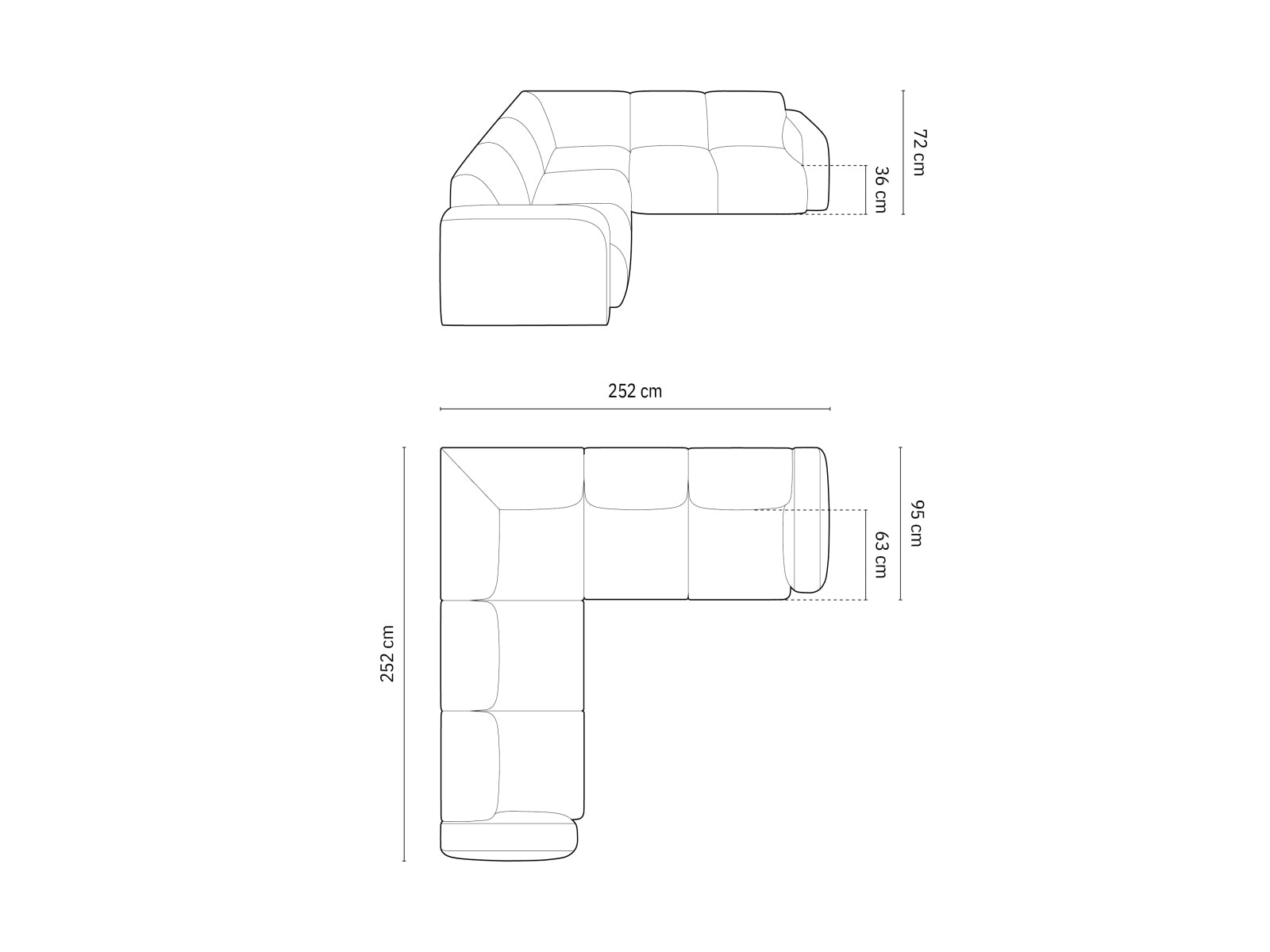 Modernes 5-Sitzer Ecksofa Molino in tiefem Bordeaux-Rot, perfekt für komfortable Momente und stilvolle Einrichtung im Wohnbereich.